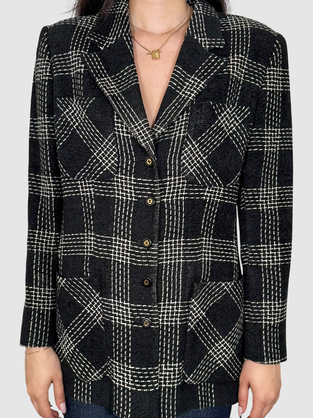 Check Print Blazer