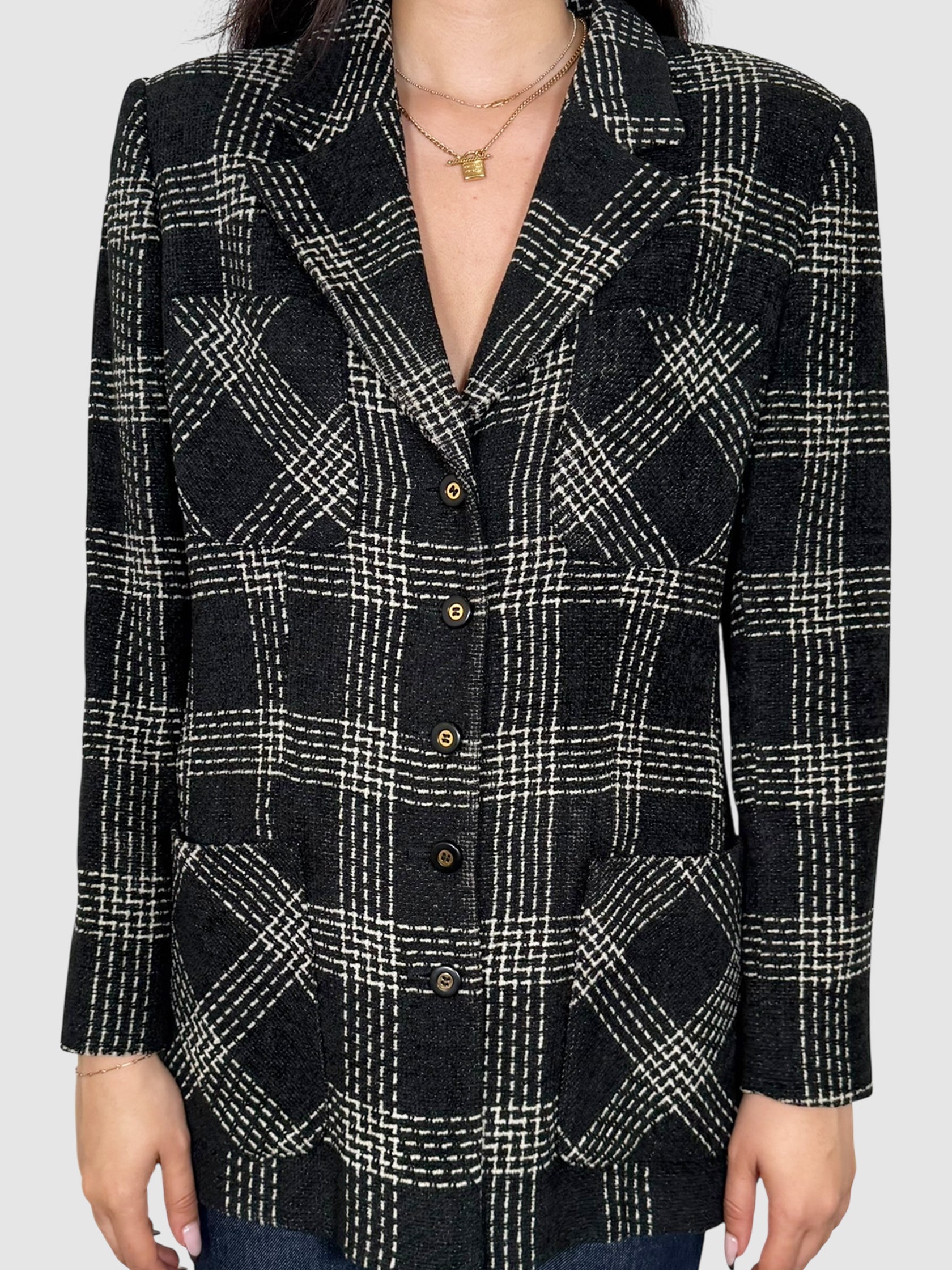Check Print Blazer