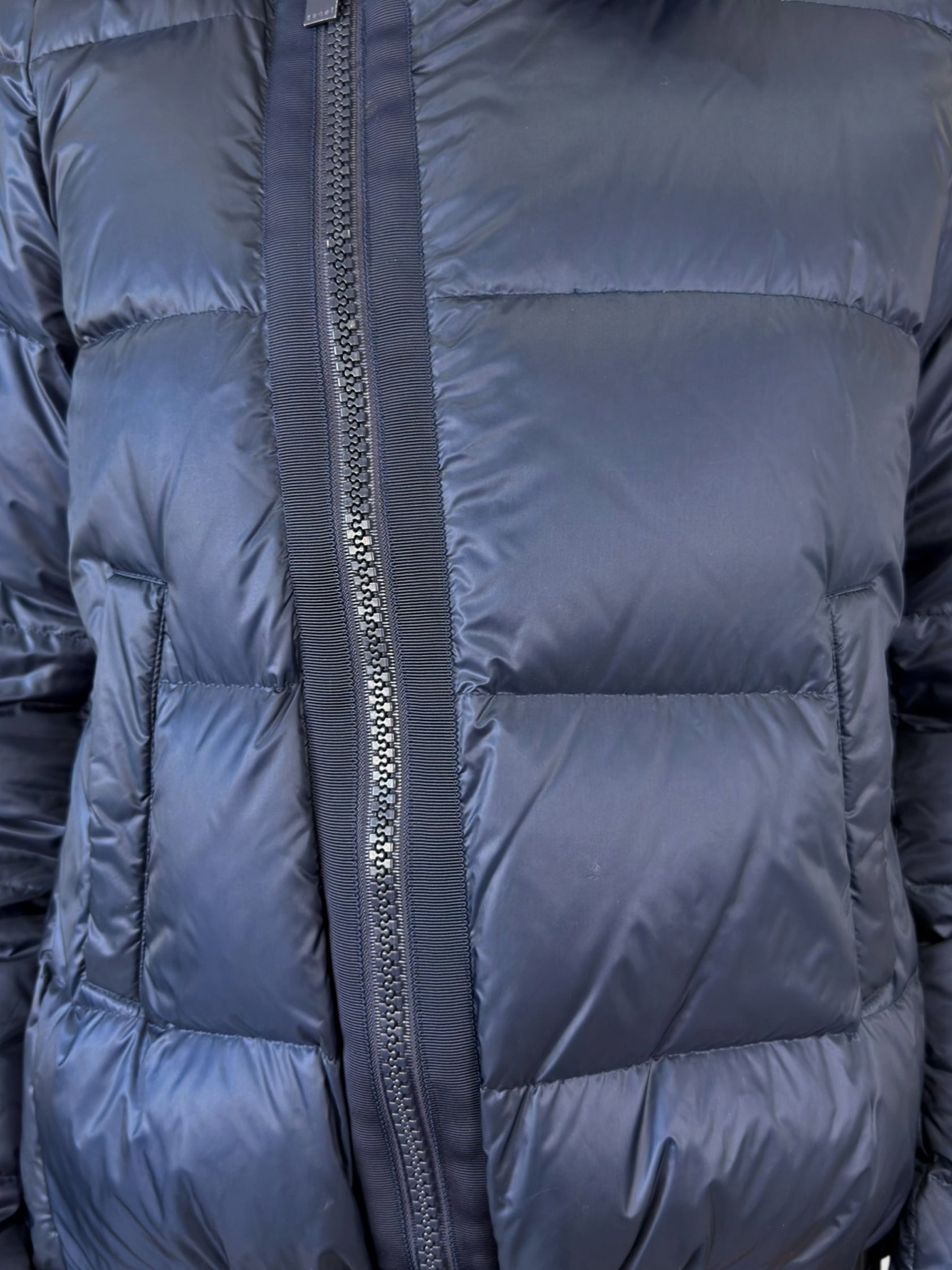 Diagonal Zip Puffer Jacket