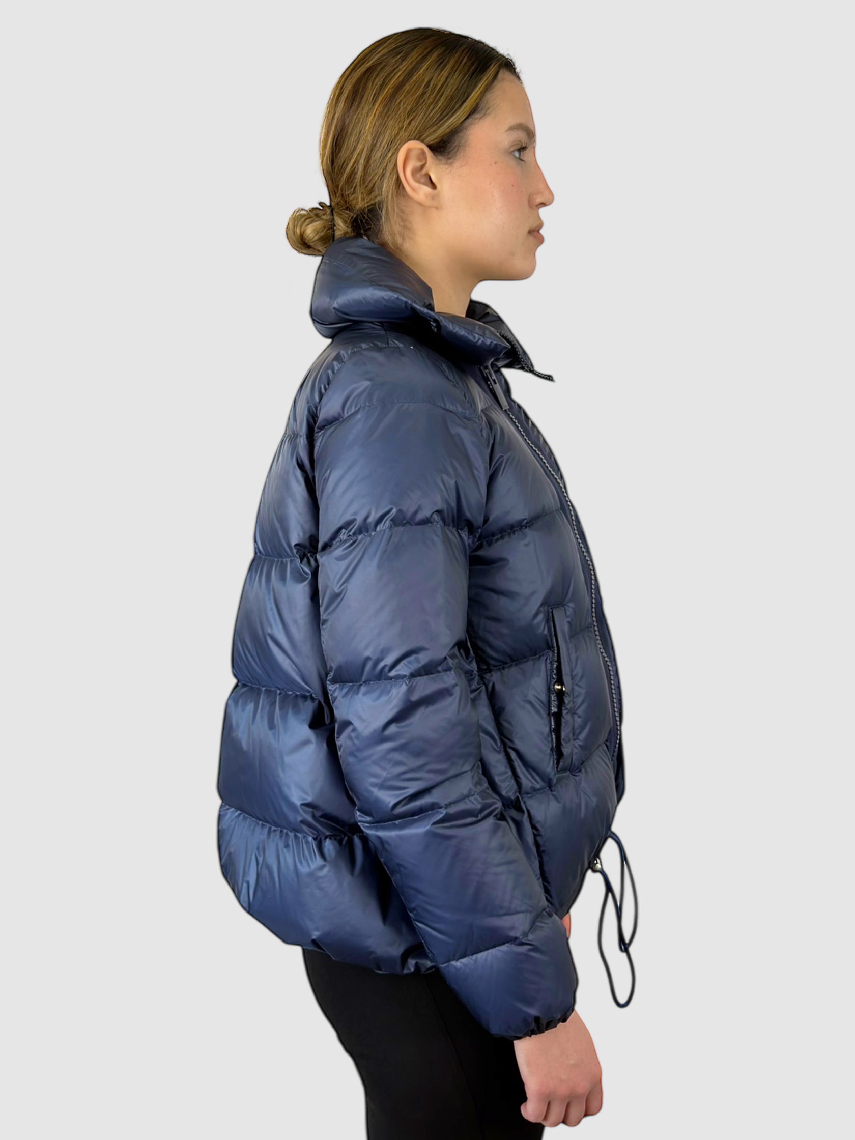 Diagonal Zip Puffer Jacket