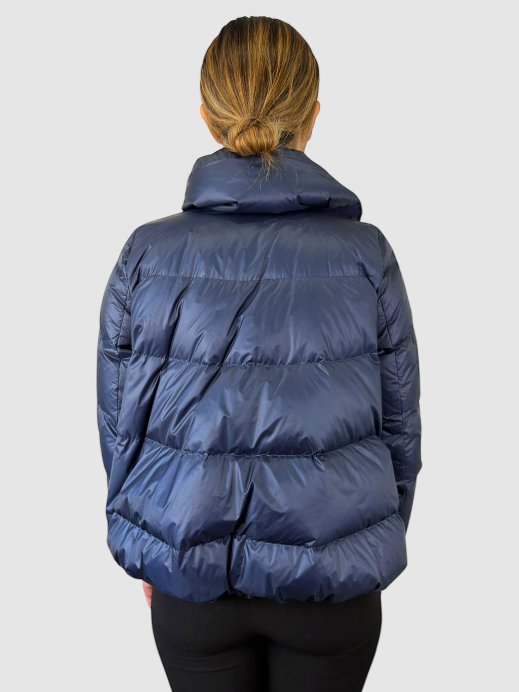 Diagonal Zip Puffer Jacket