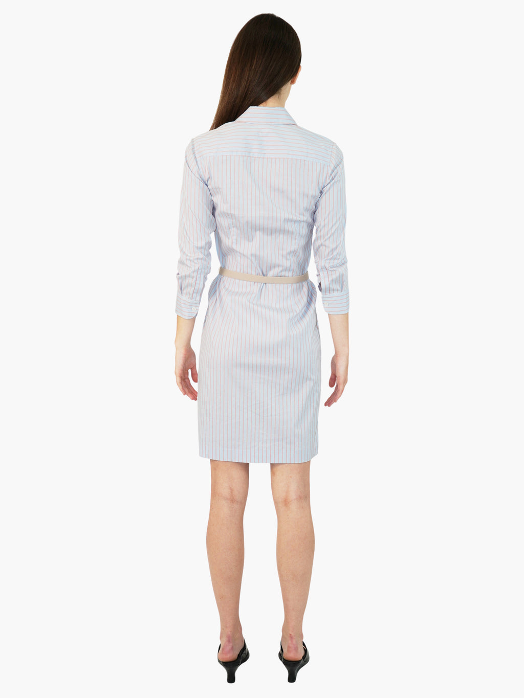 Pinstripe Belted Dress
