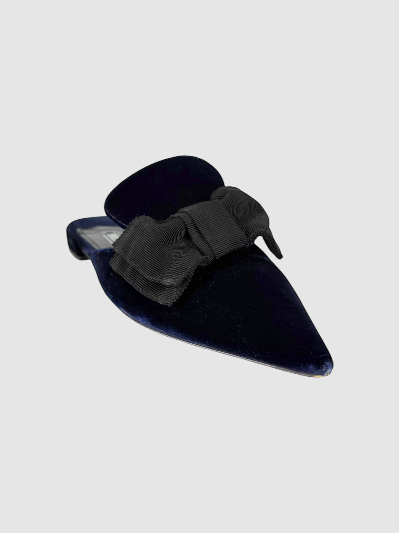 Velvet Bow Mules