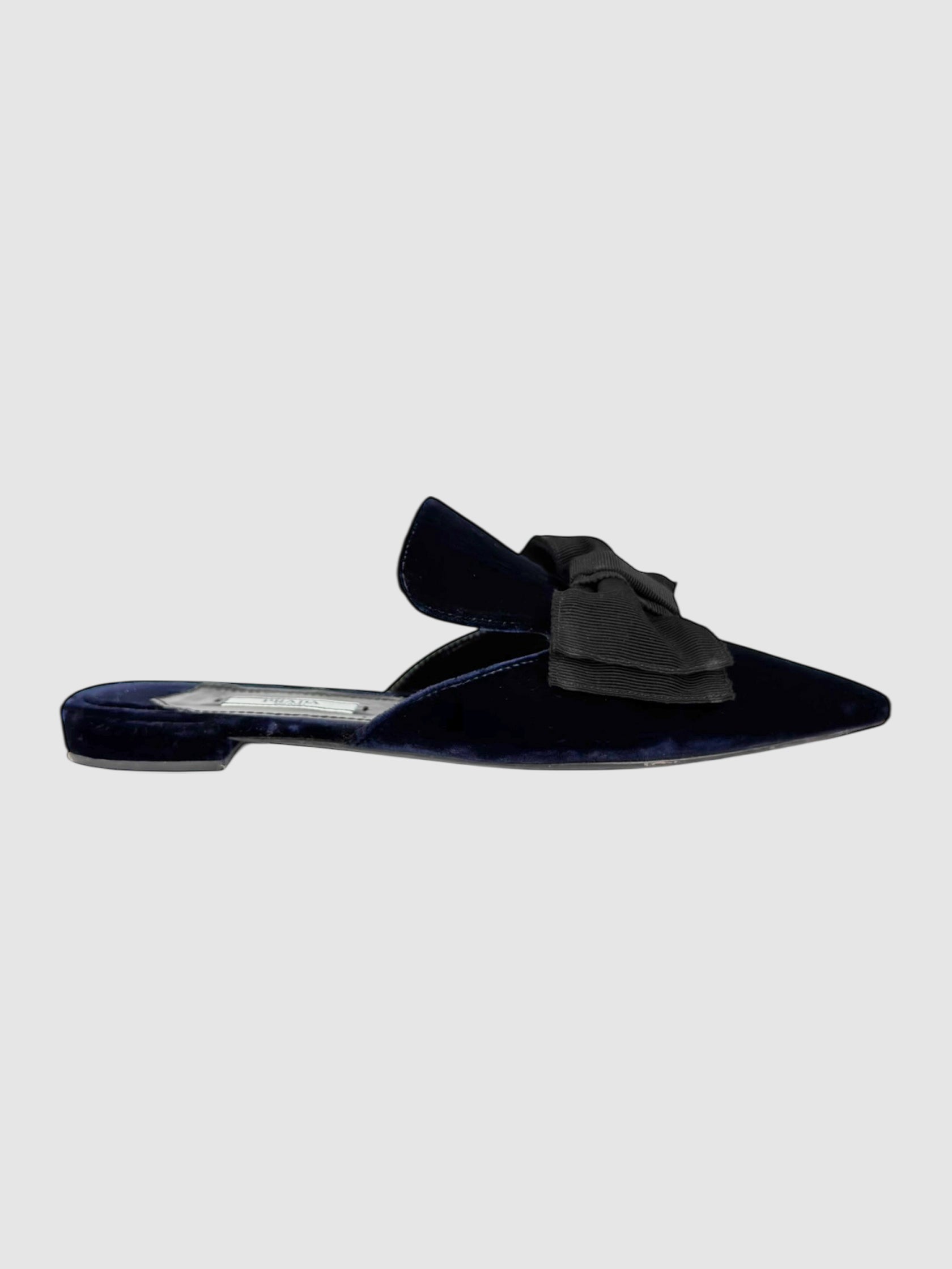 Velvet Bow Mules