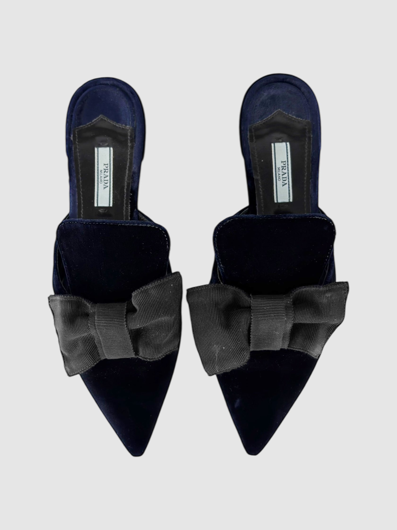 Velvet Bow Mules