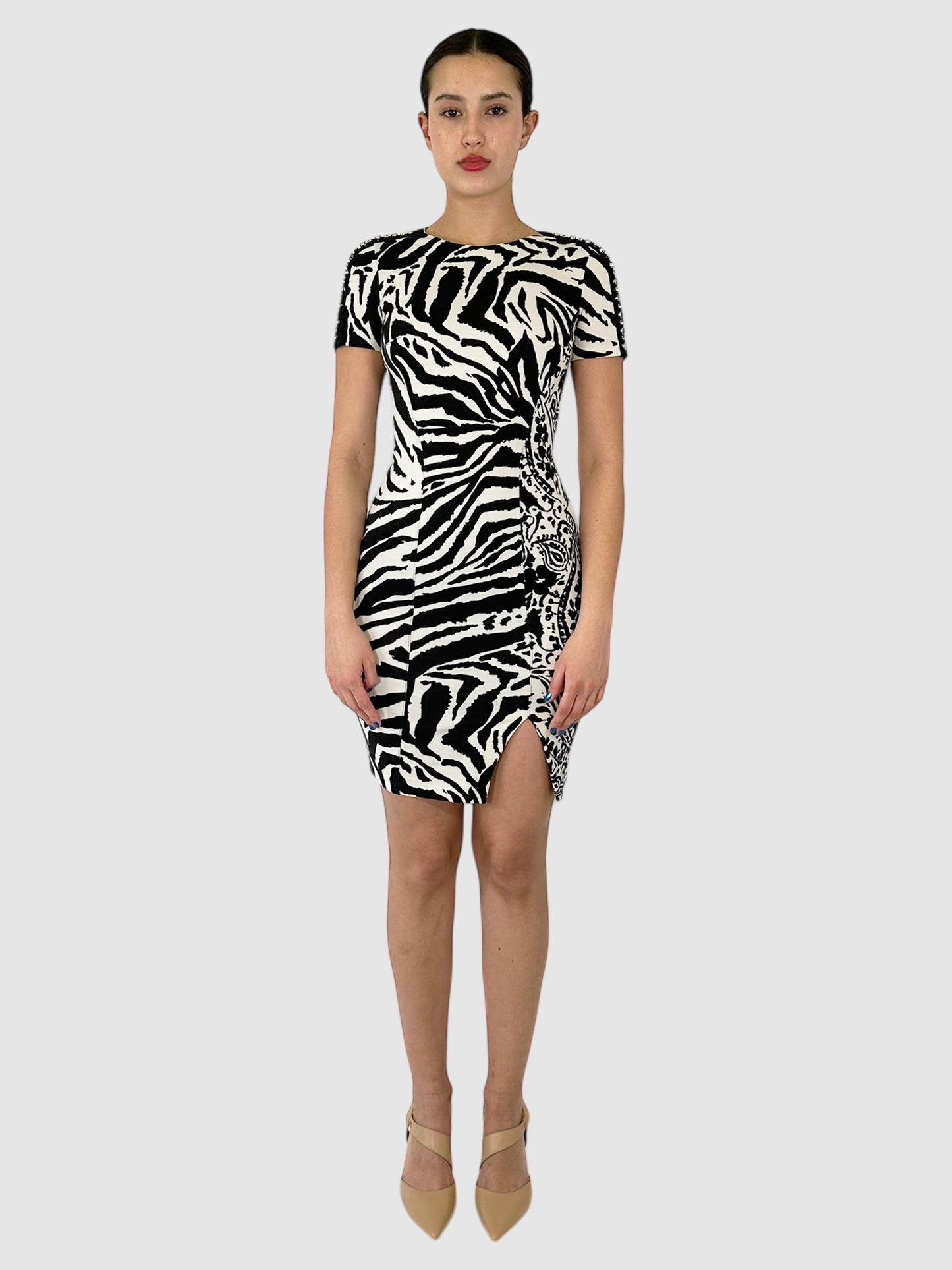 Animal Print Mini Dress - Size 38