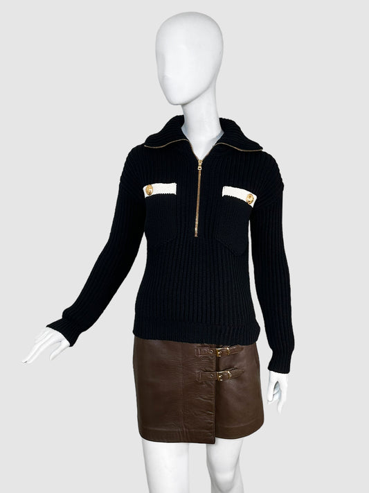 Balmain Knitted Half-Zip Sweater - Size 34(2)