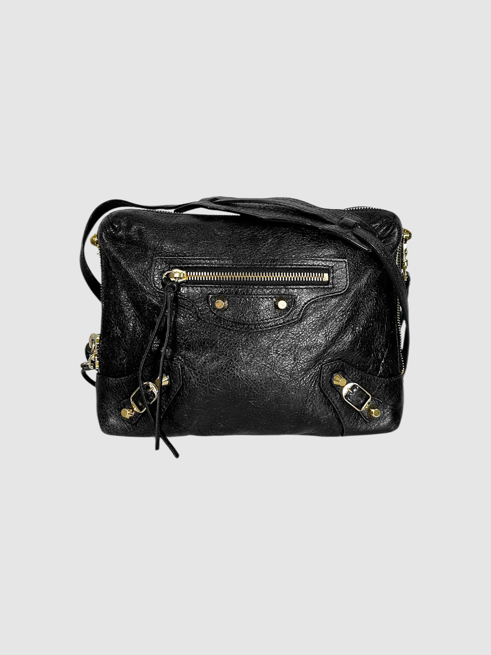 Balenciaga Black Leather Small Reporter Crossbody Bag Luxury Designer Resale Consignment Toronto