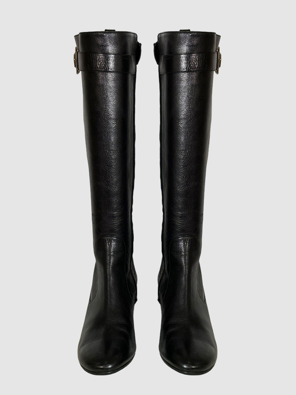 Leather Knee-High Boots - Size 8