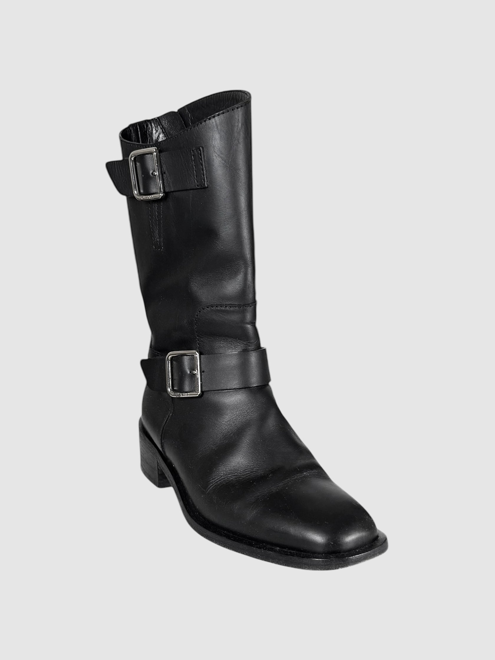 Leather CC Biker Boots