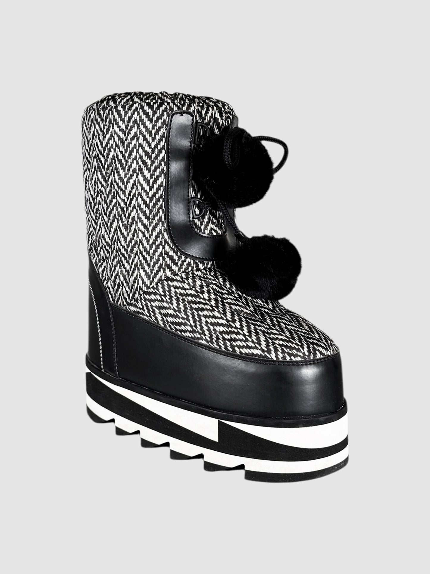 Herringbone Platform Moon Boots - Size 38