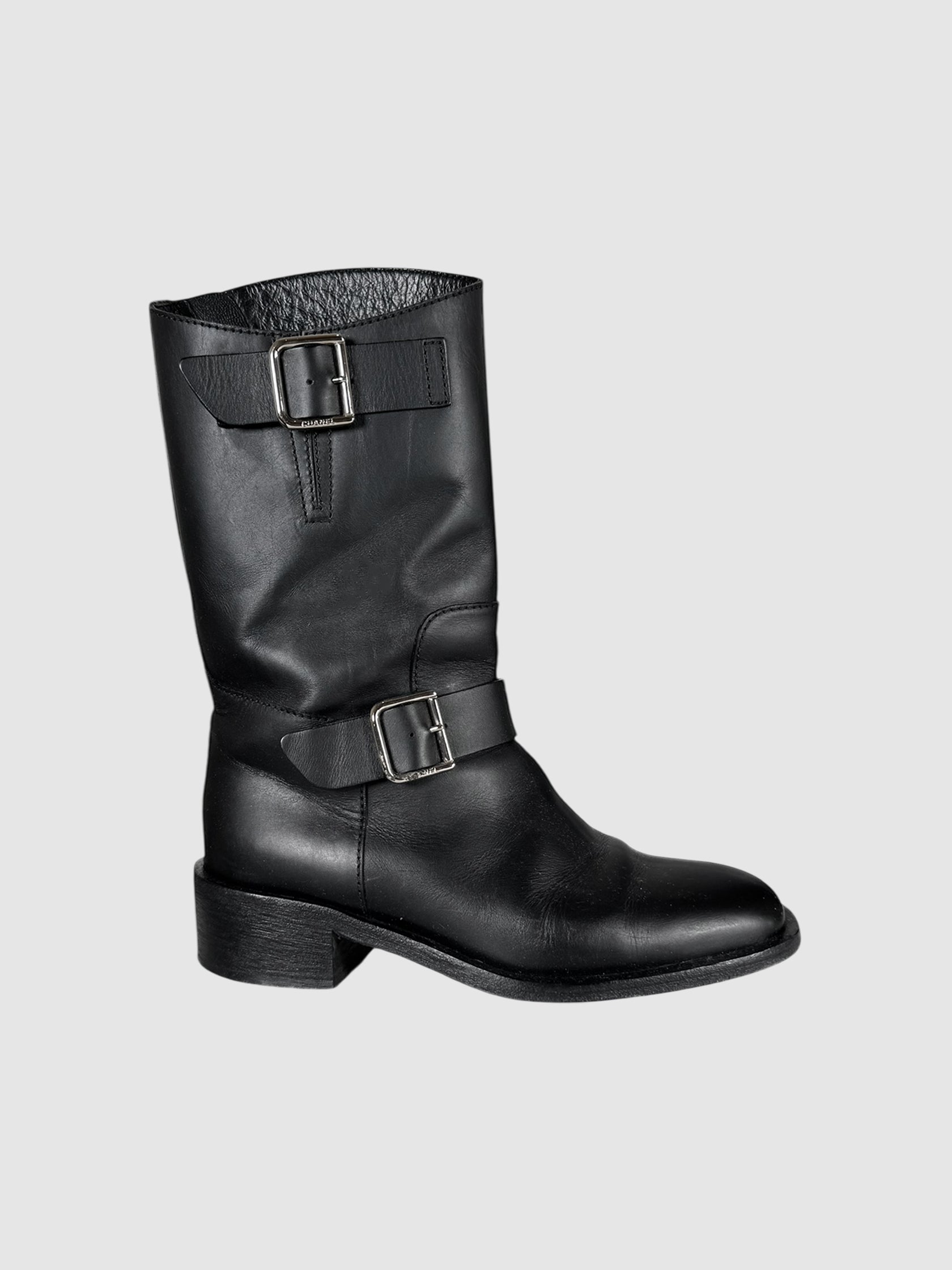 Leather CC Biker Boots