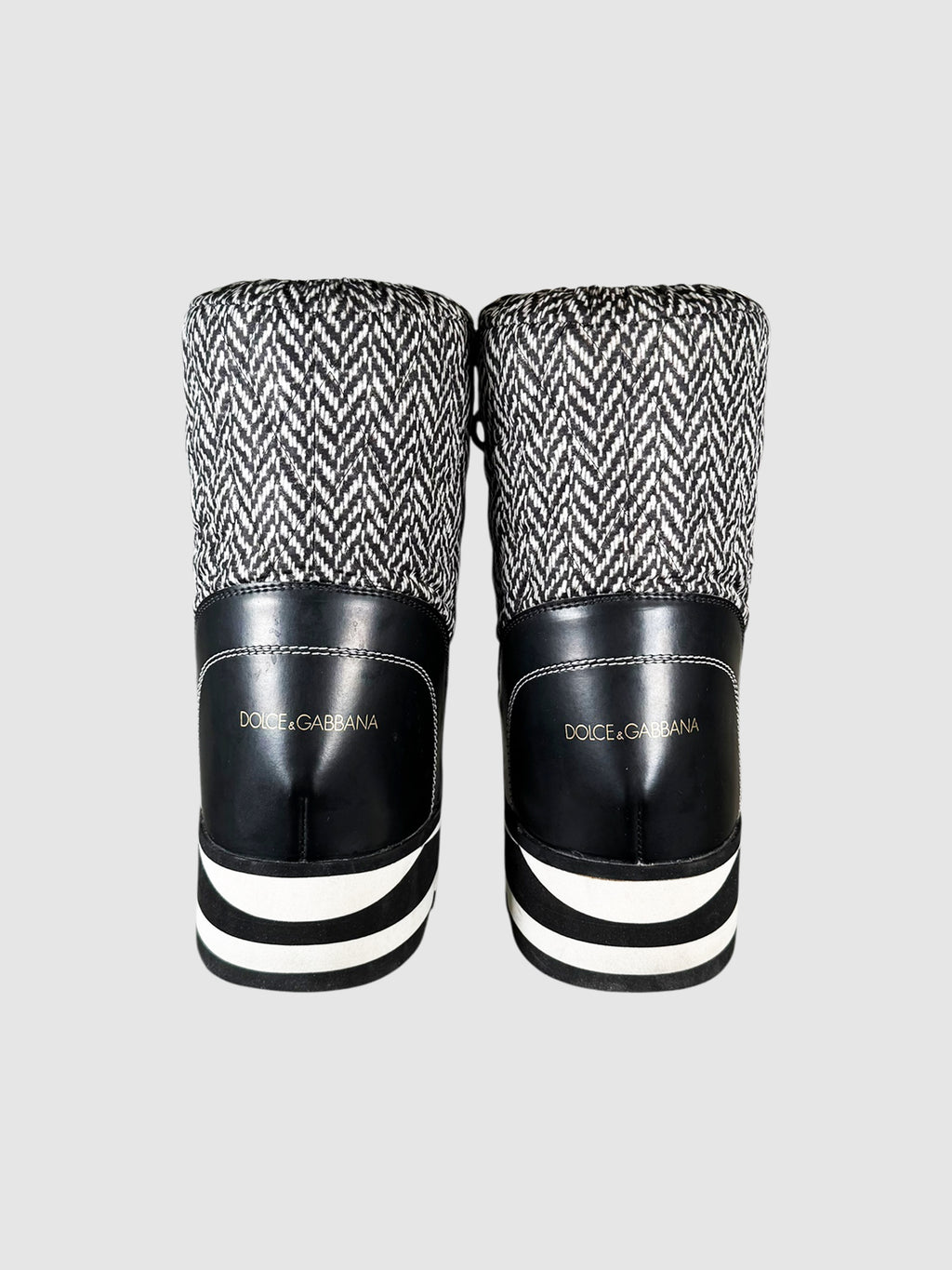 Herringbone Platform Boots - Size 38