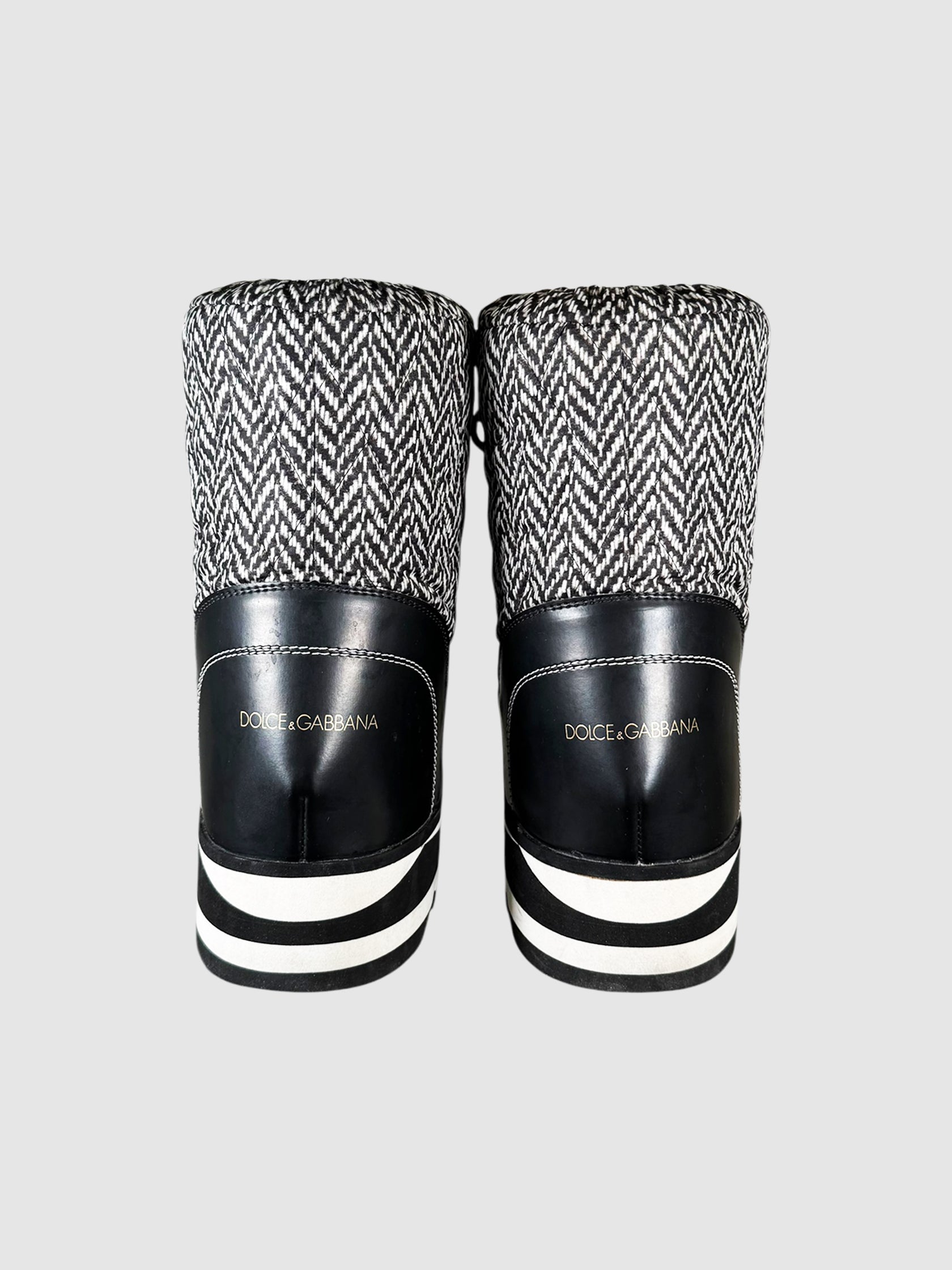 Herringbone Platform Boots - Size 38