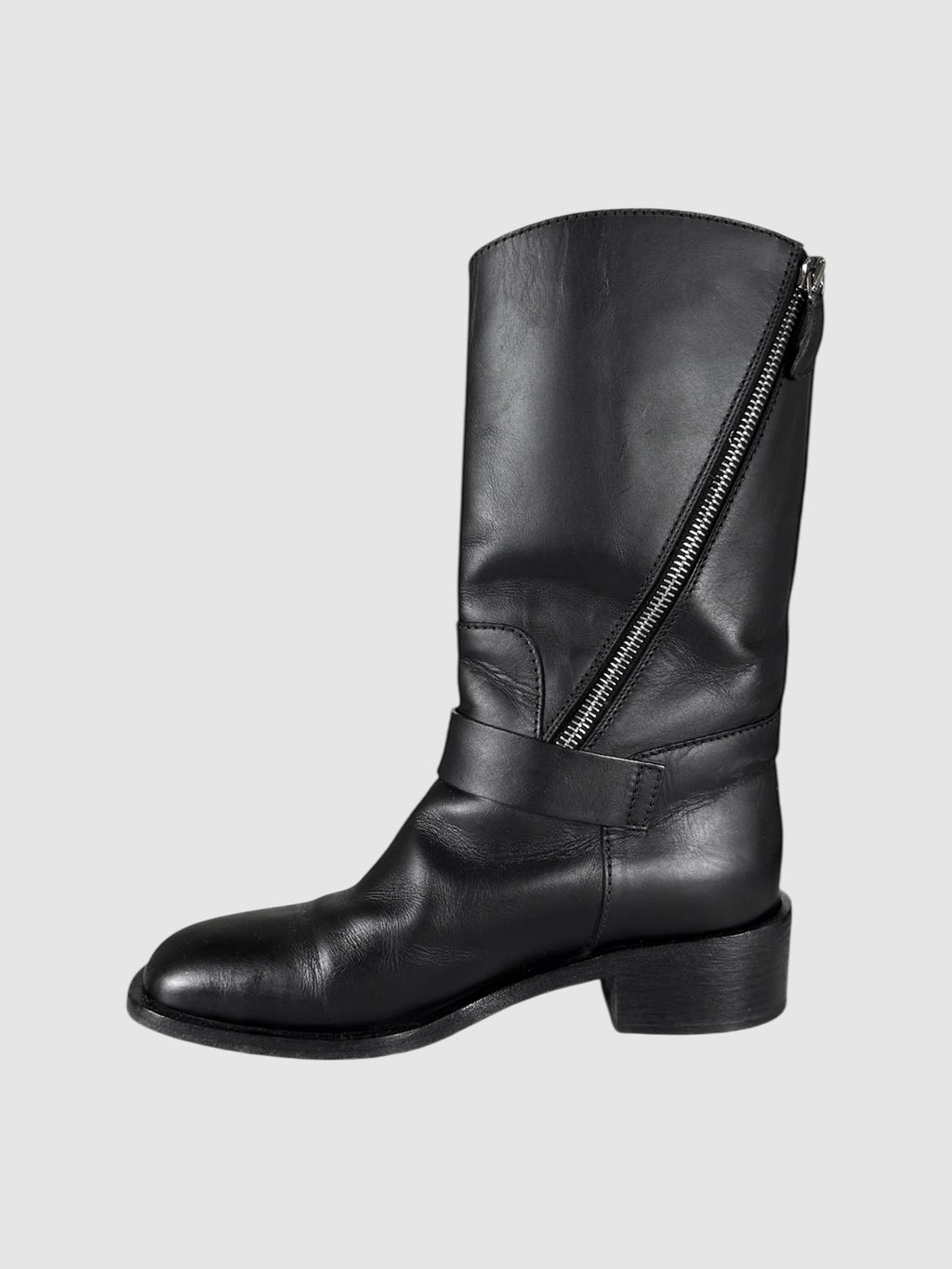 Leather CC Biker Boots