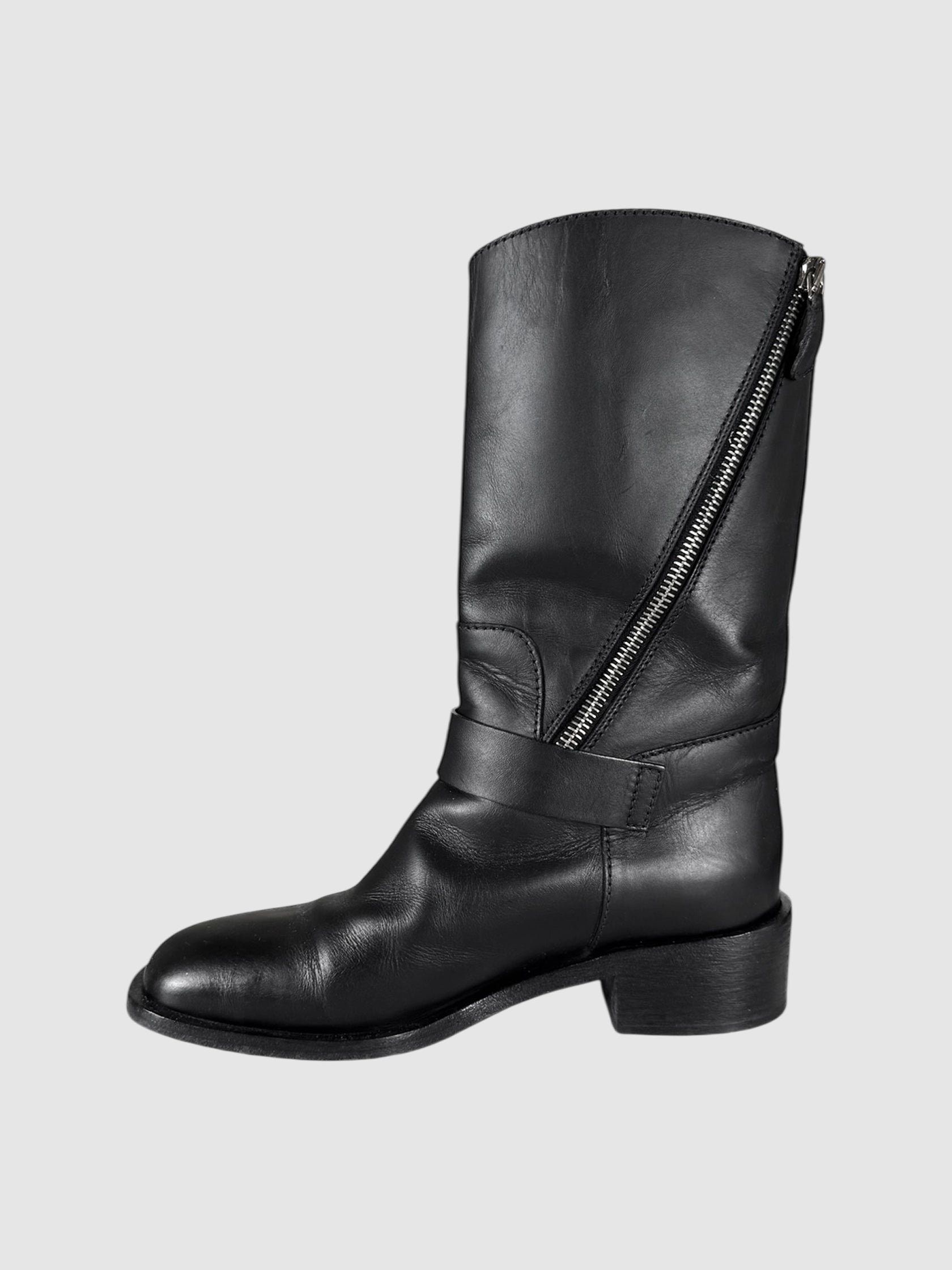 Leather CC Biker Boots