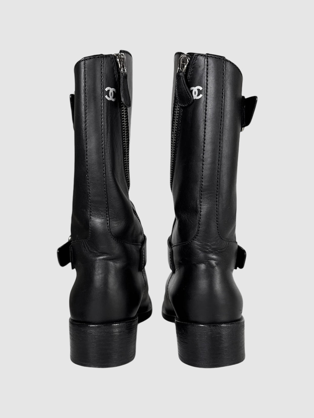 Leather CC Biker Boots
