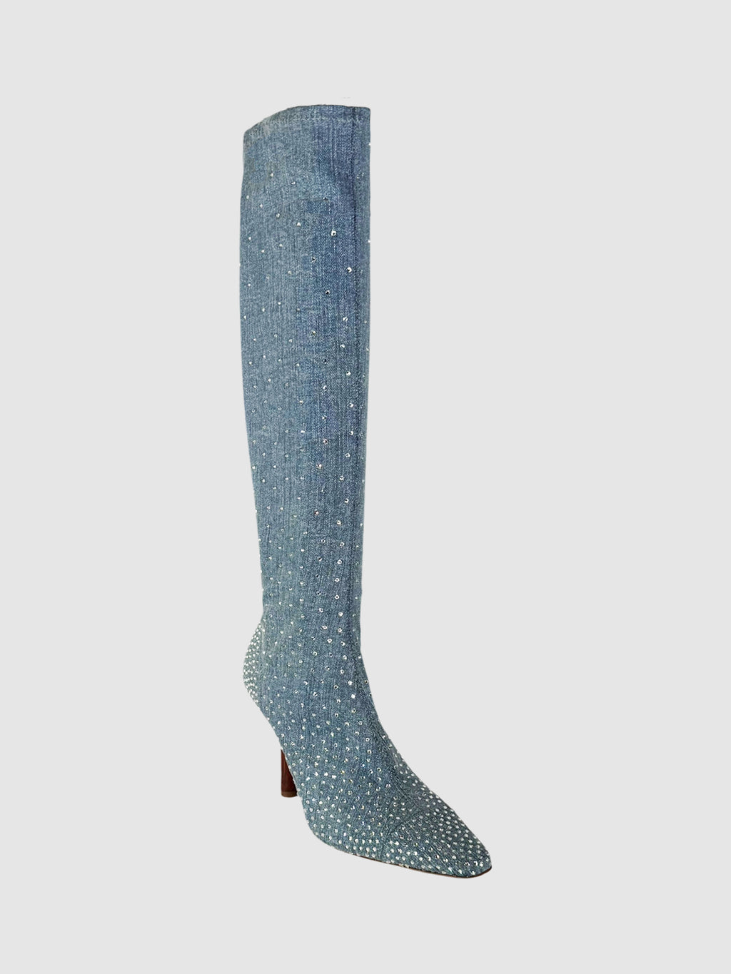 Denim Crystal Boots