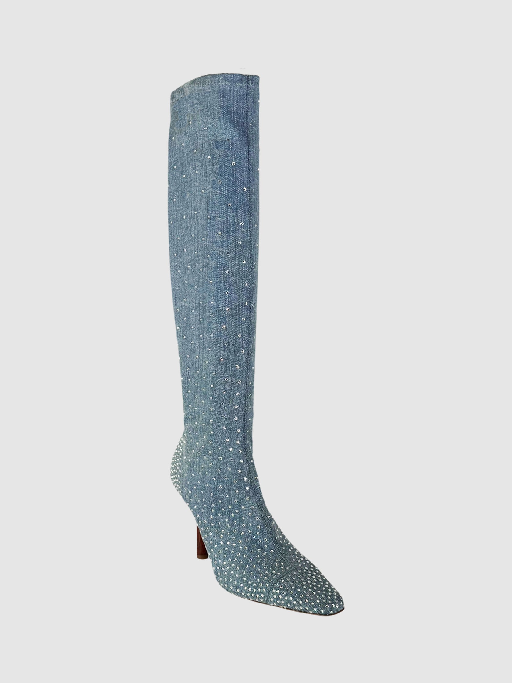 Denim Crystal Boots