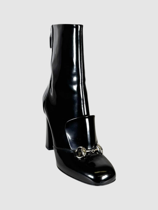 Horsebit Patent Leather Boots - Size 36.5