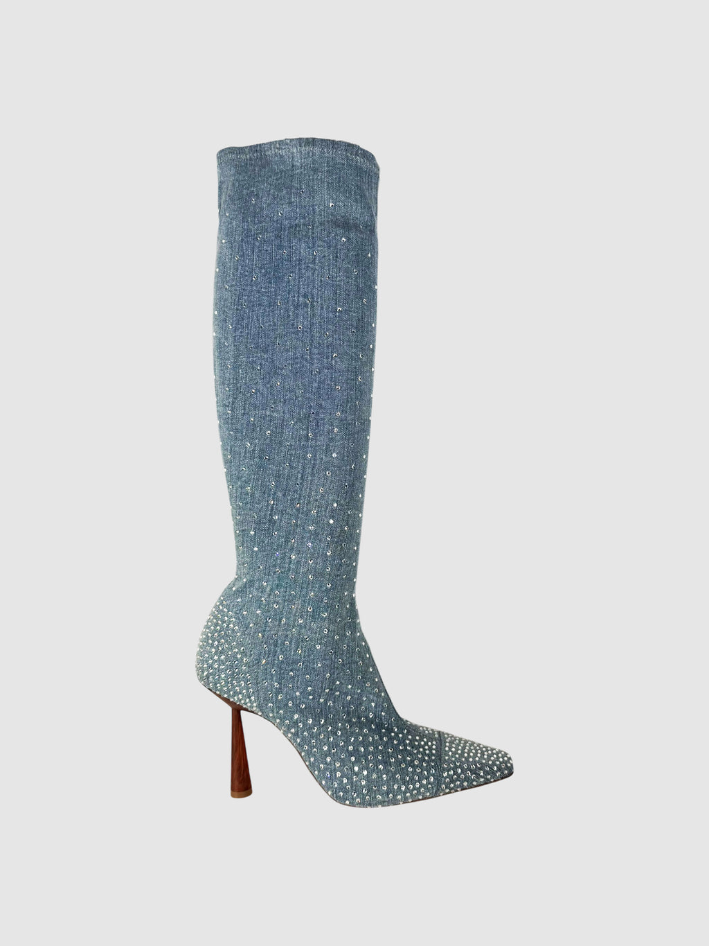 Denim Crystal Boots