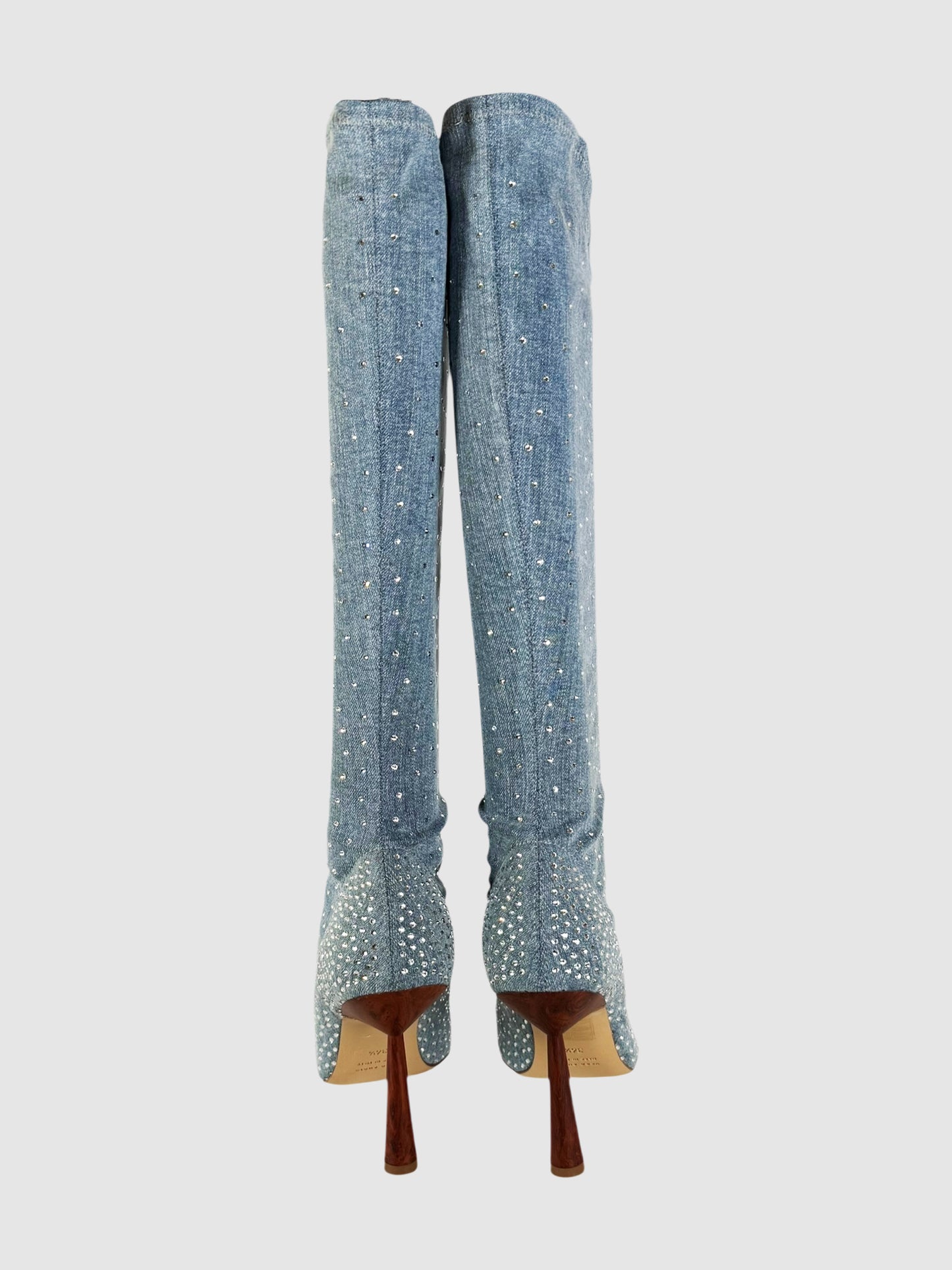 Denim Crystal Boots