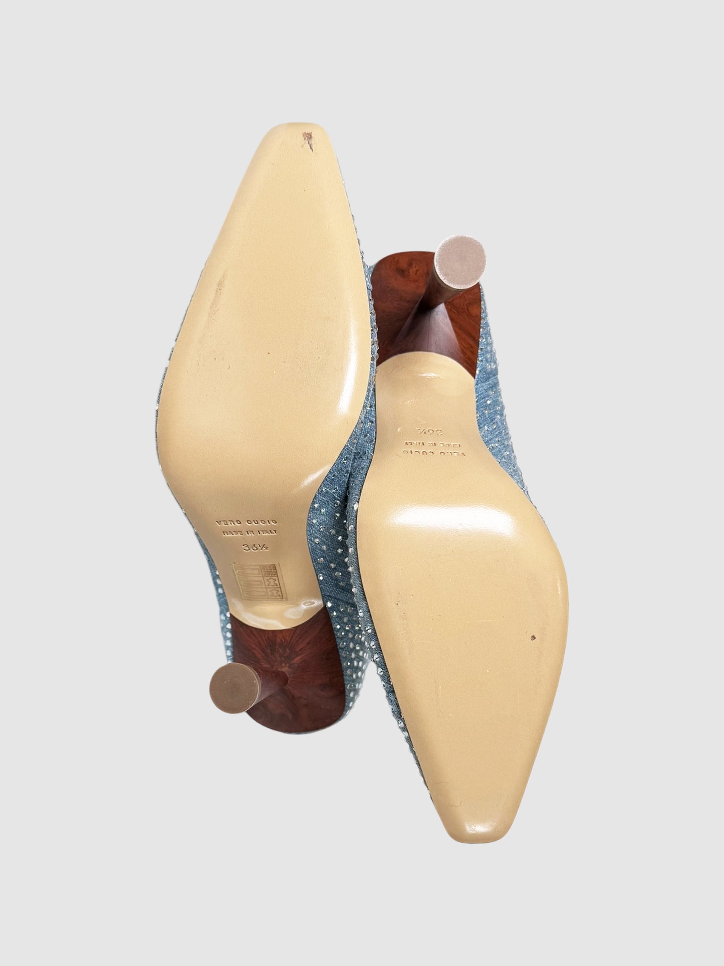 Denim Crystal Boots