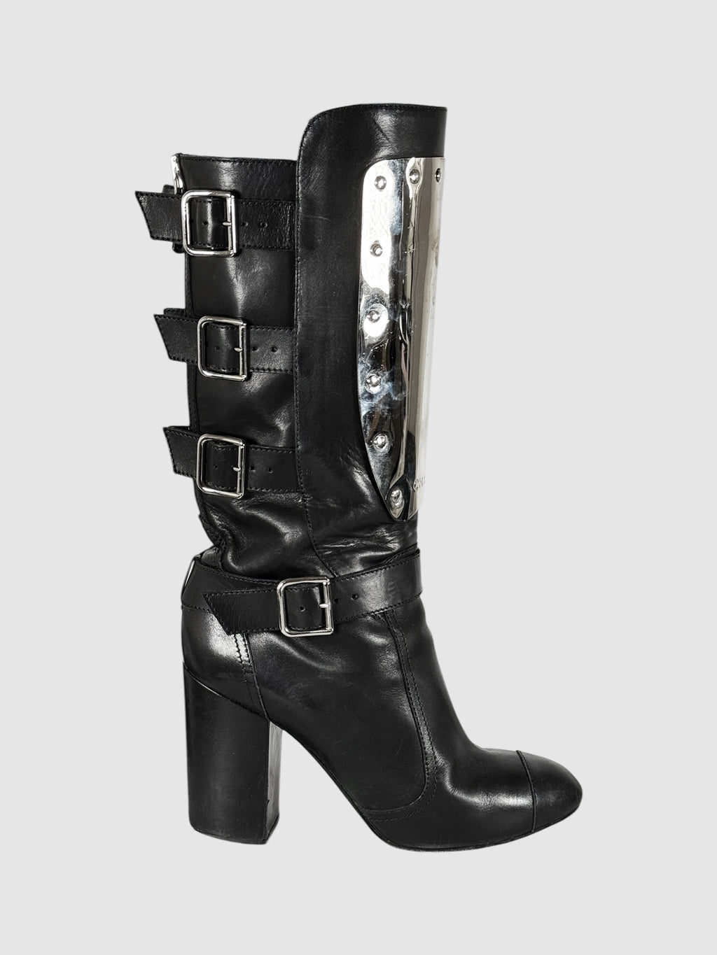 Buckle Leather Boots