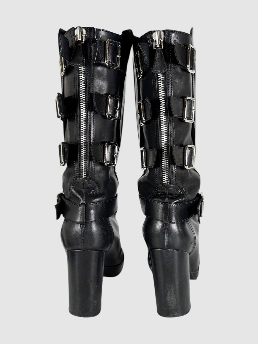 Buckle Leather Boots