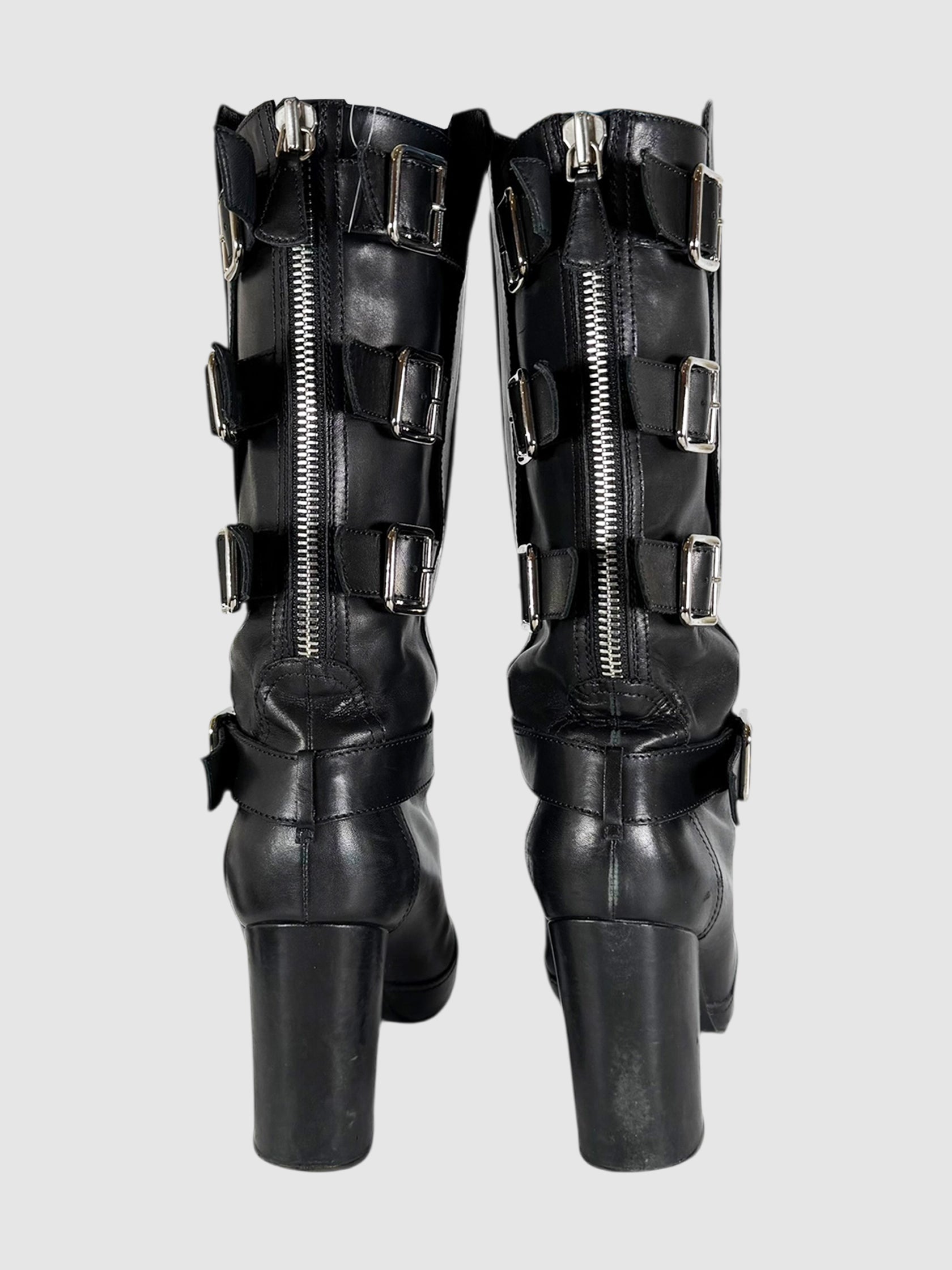 Buckle Leather Boots