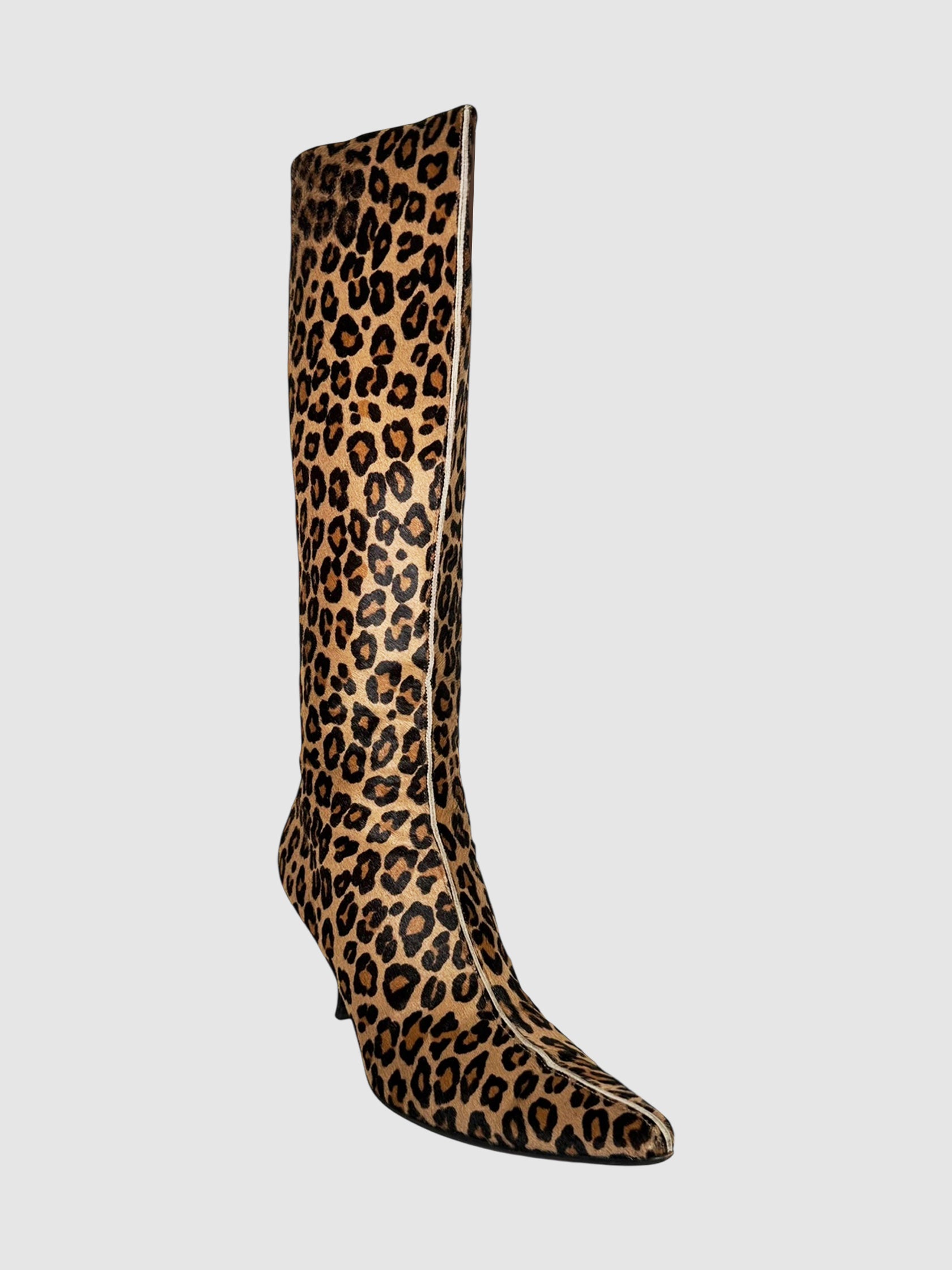 Leopard Print Ponyhair Boots