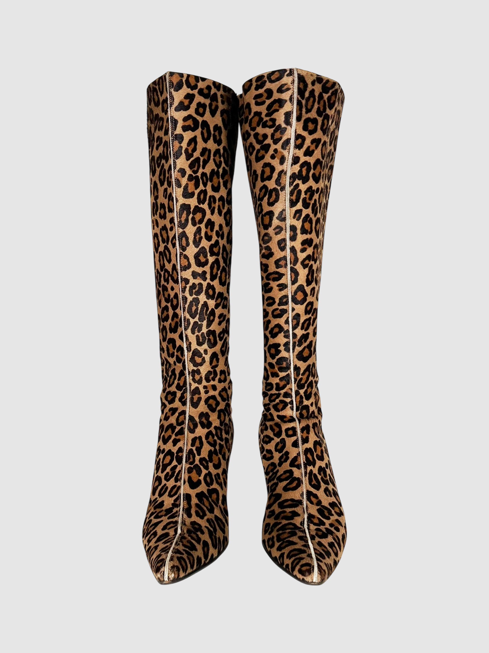 Leopard Print Ponyhair Boots
