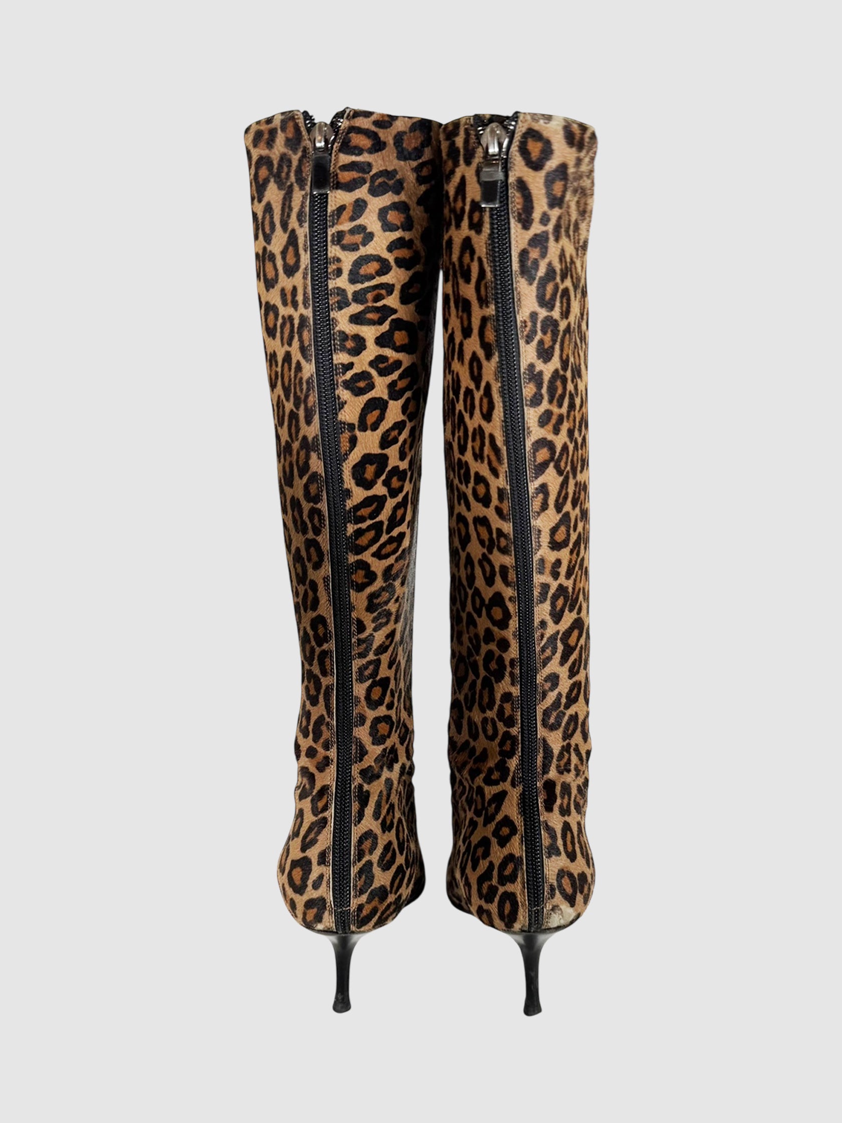Leopard Print Ponyhair Boots