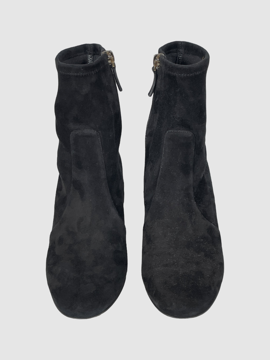 Suede Ankle Boots with Studded Heel - Size 36.5