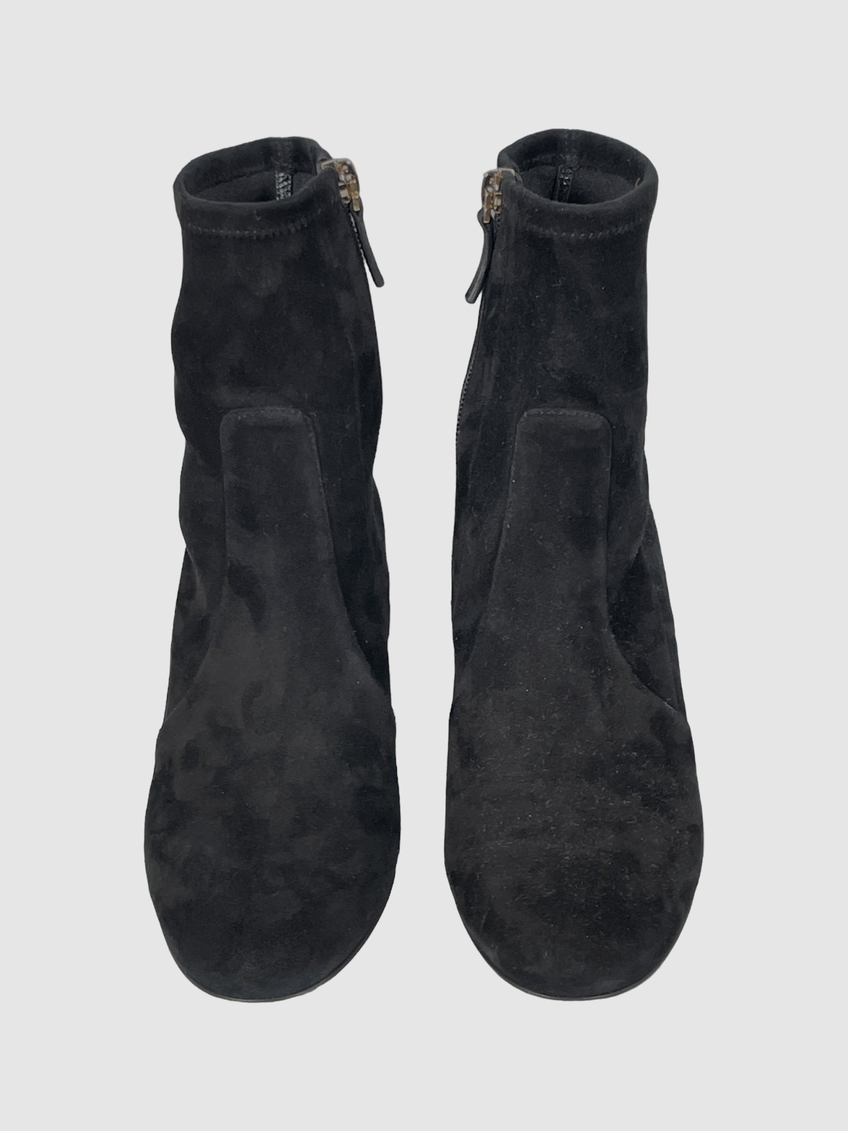 Suede Ankle Boots with Studded Heel - Size 36.5