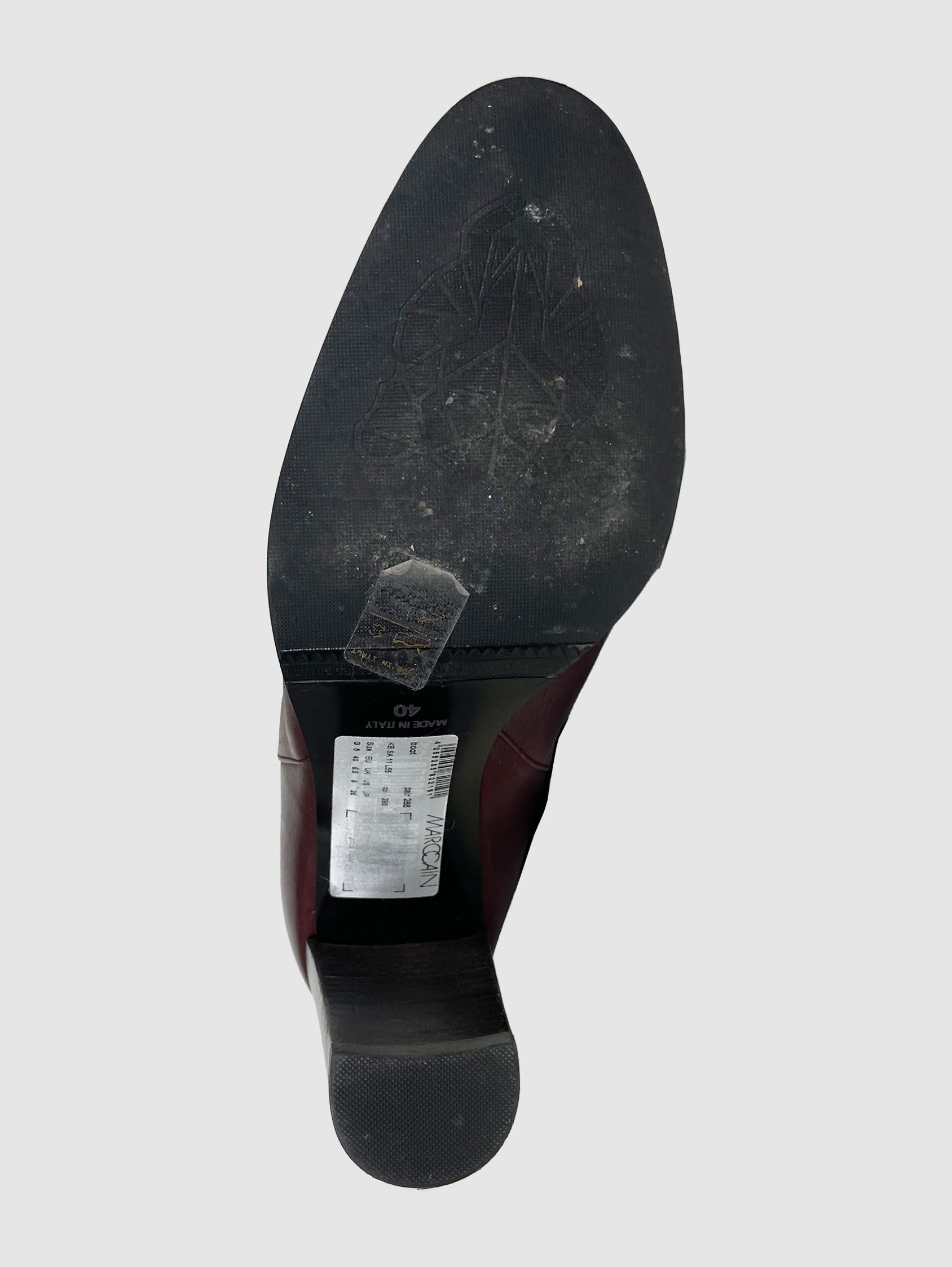 Tall High Heel Leather Boots - Size 40