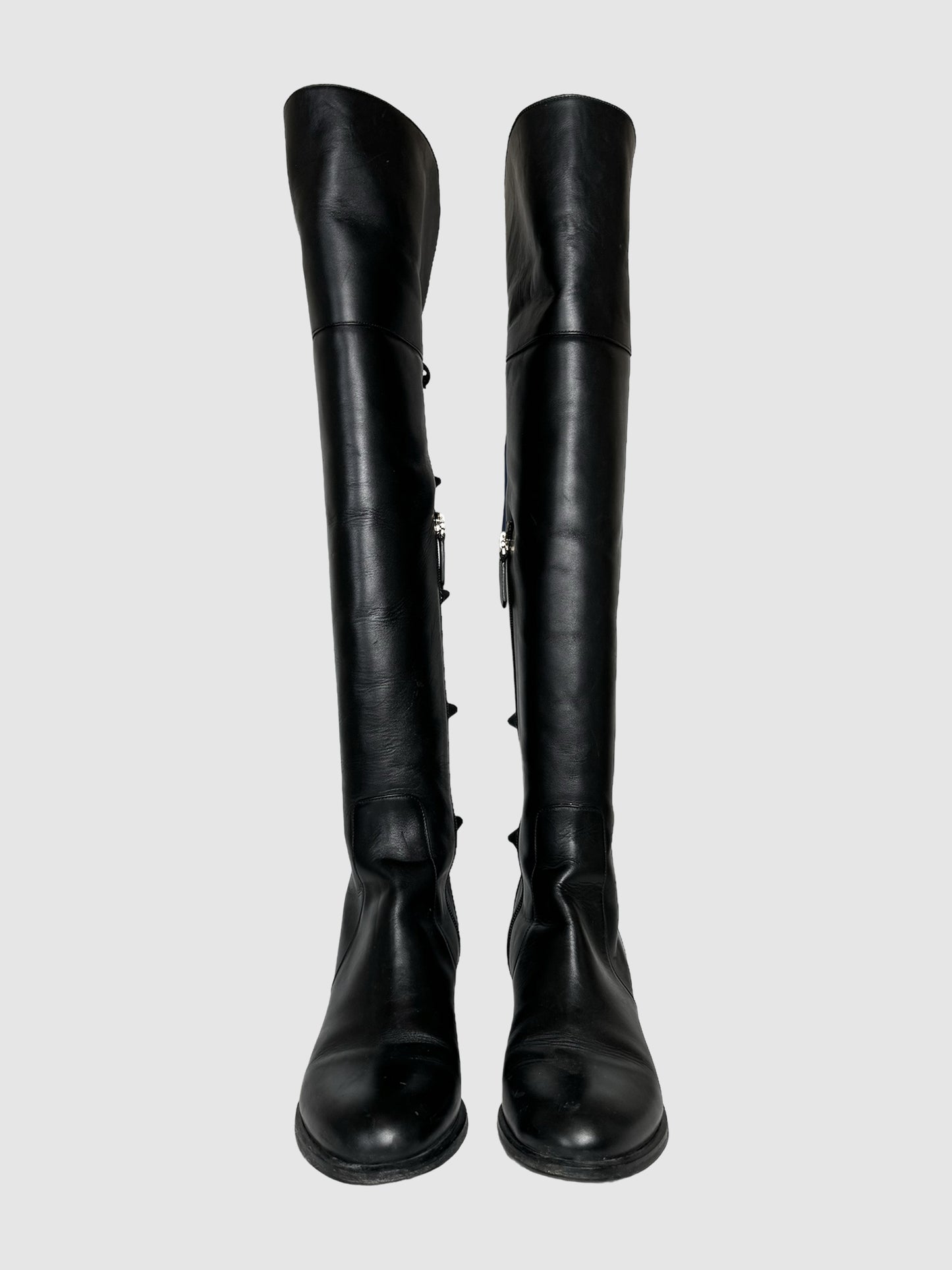 Garavani Over-the-Knee Back Bow Boots - Size 7.5