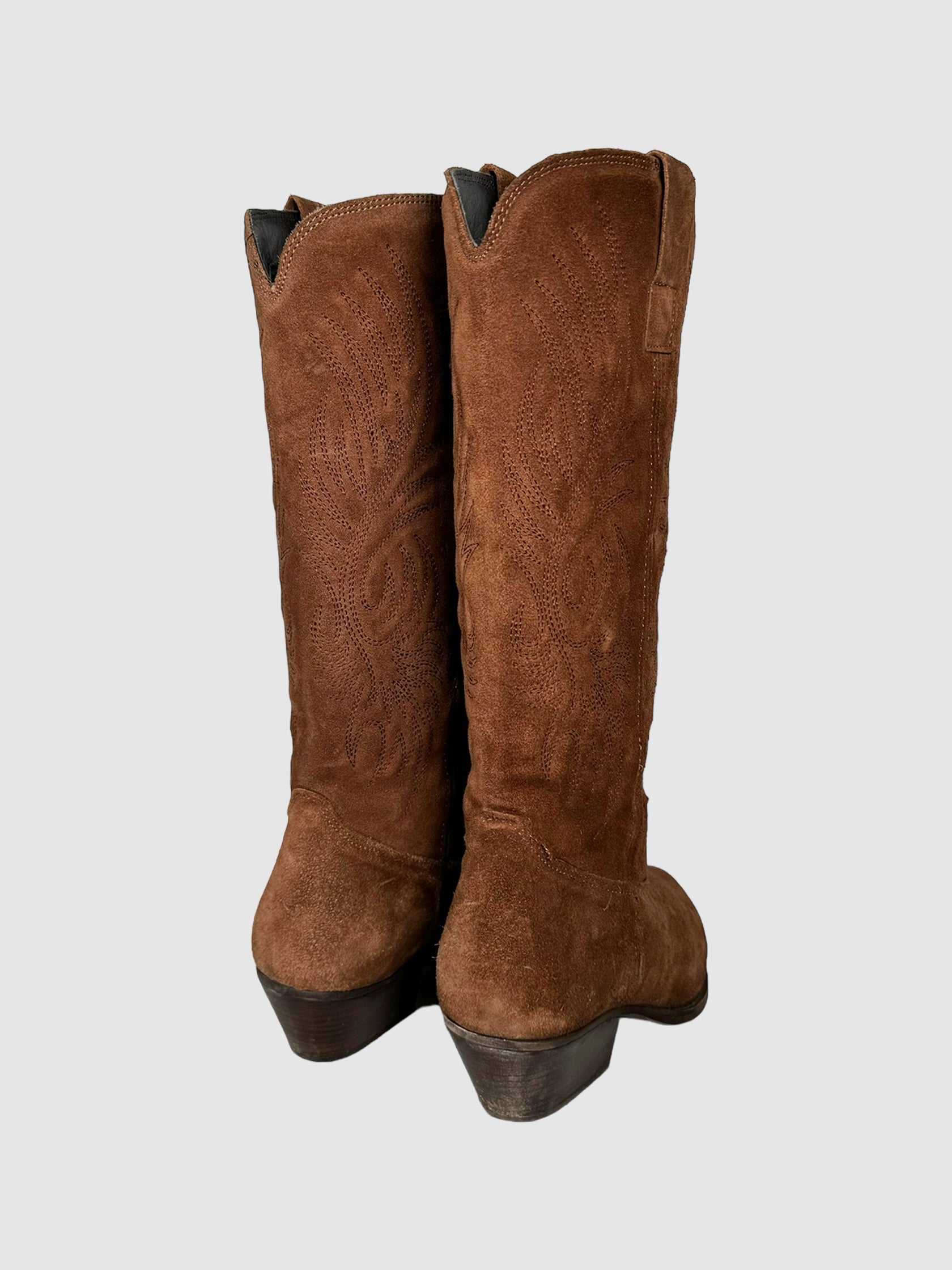 Made In Portugal Suede Western Boots - Size 9