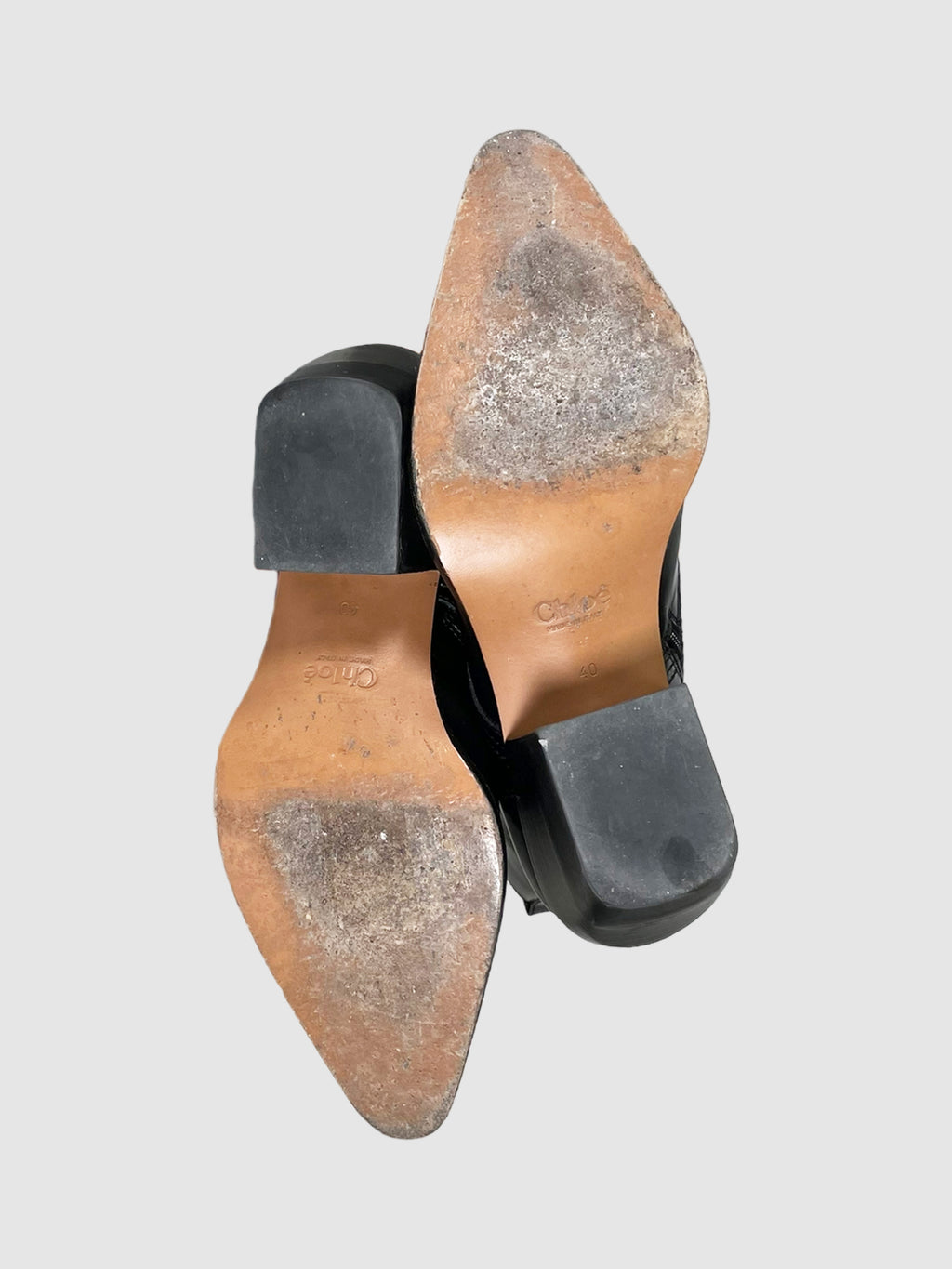 Leather Lace-Up Boots - Size 40