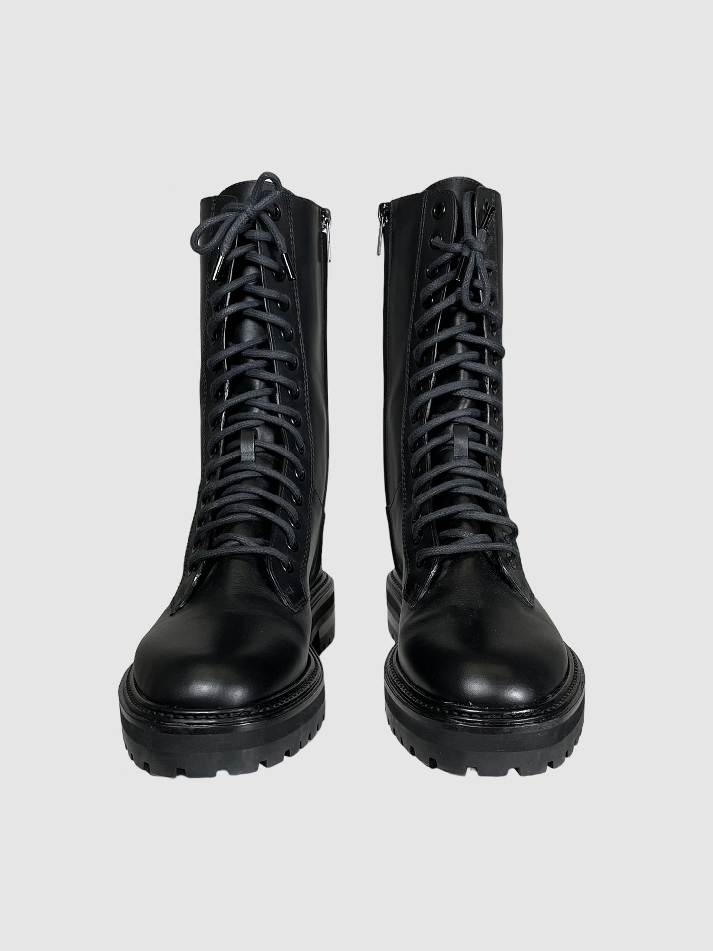 Leather Combat Boots - Size 39