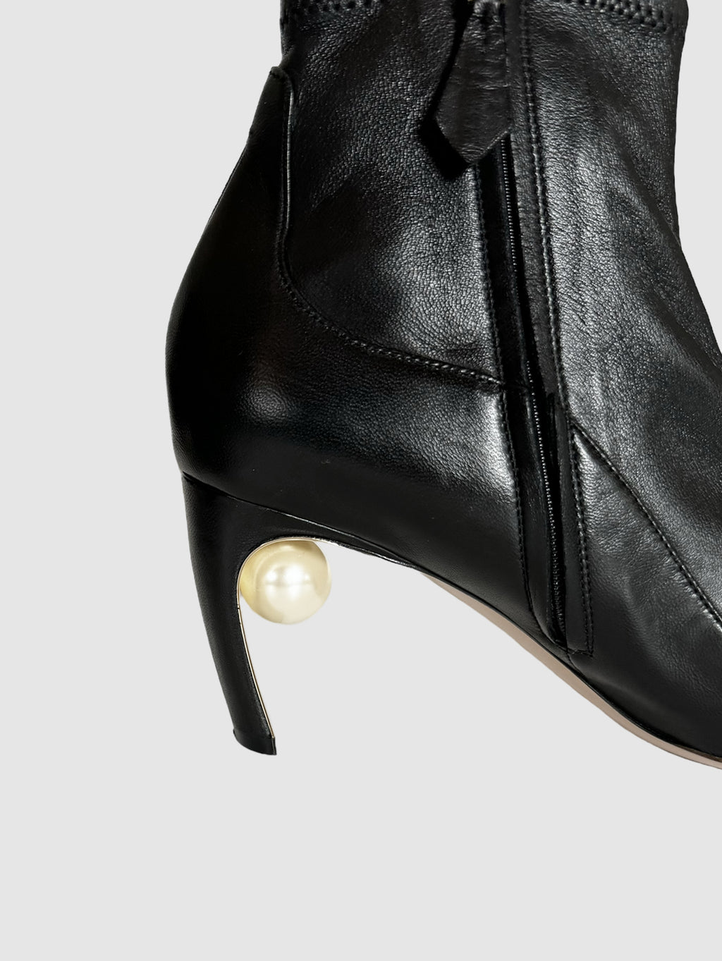 Nicholas Kirkwood Leather Booties with Pearl Accent - Size 38.5