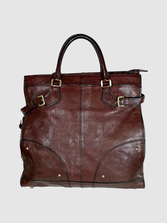 Leather Buckle Tote Bag