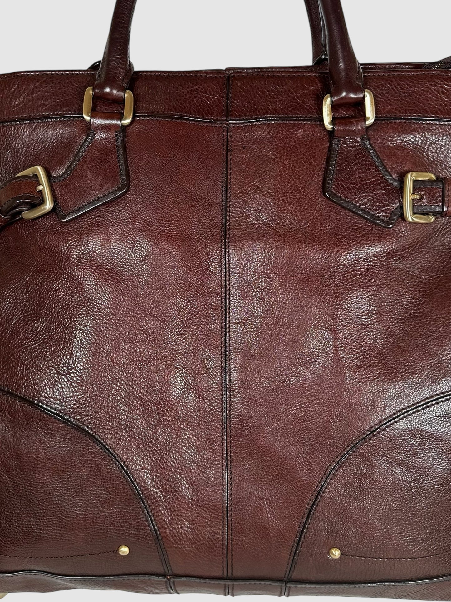 Leather Buckle Tote Bag