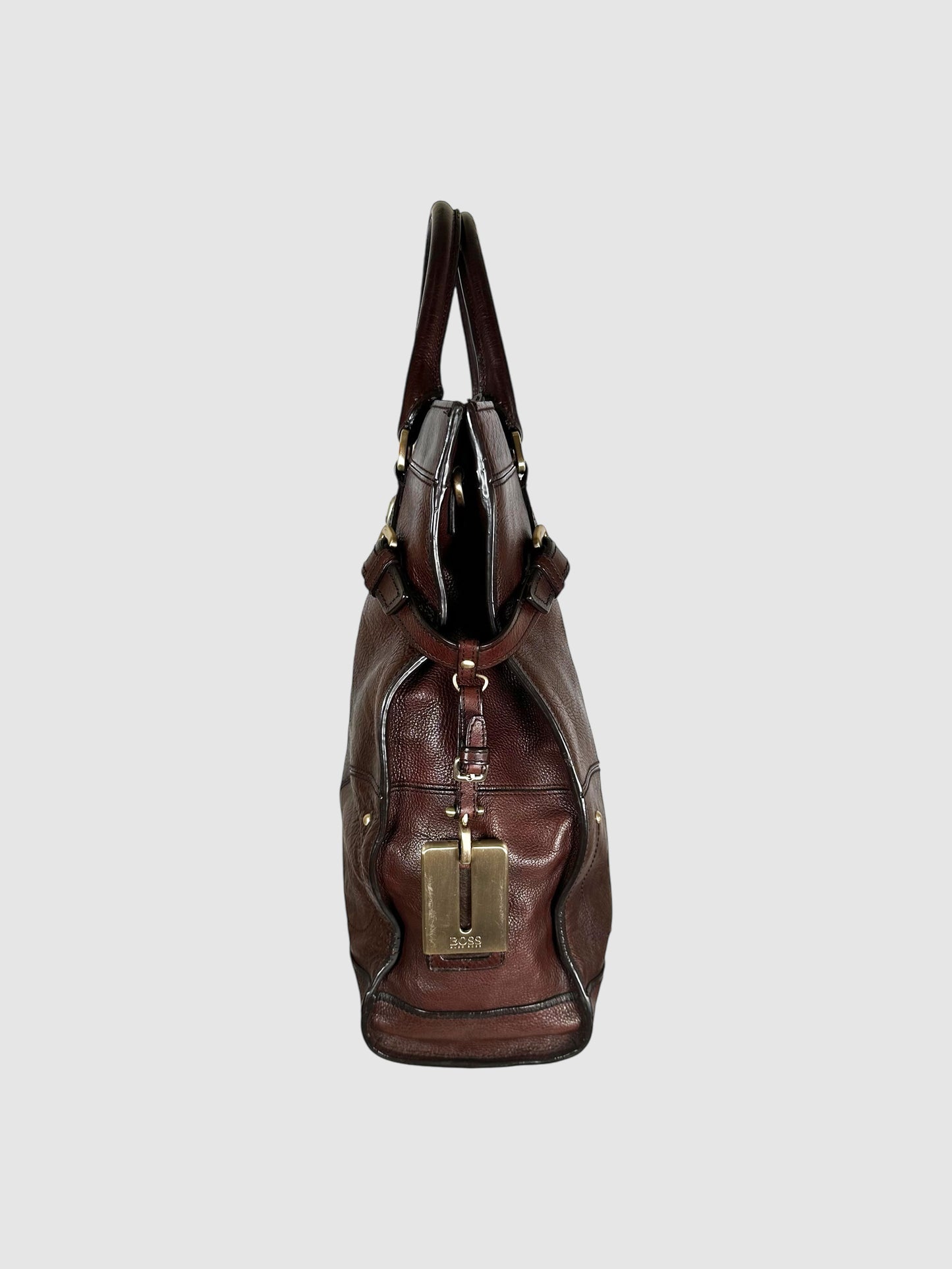 Leather Buckle Tote Bag