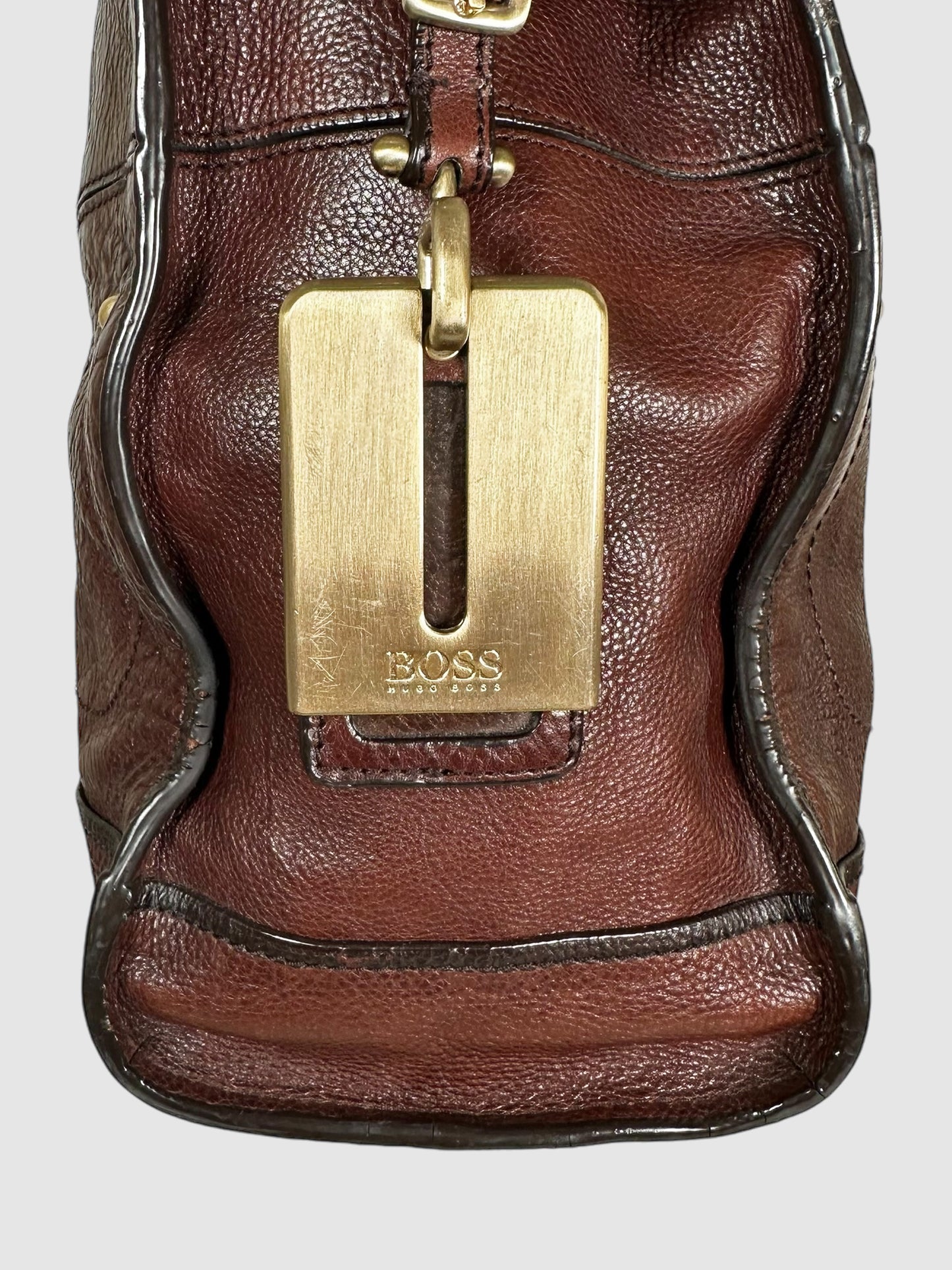 Leather Buckle Tote Bag