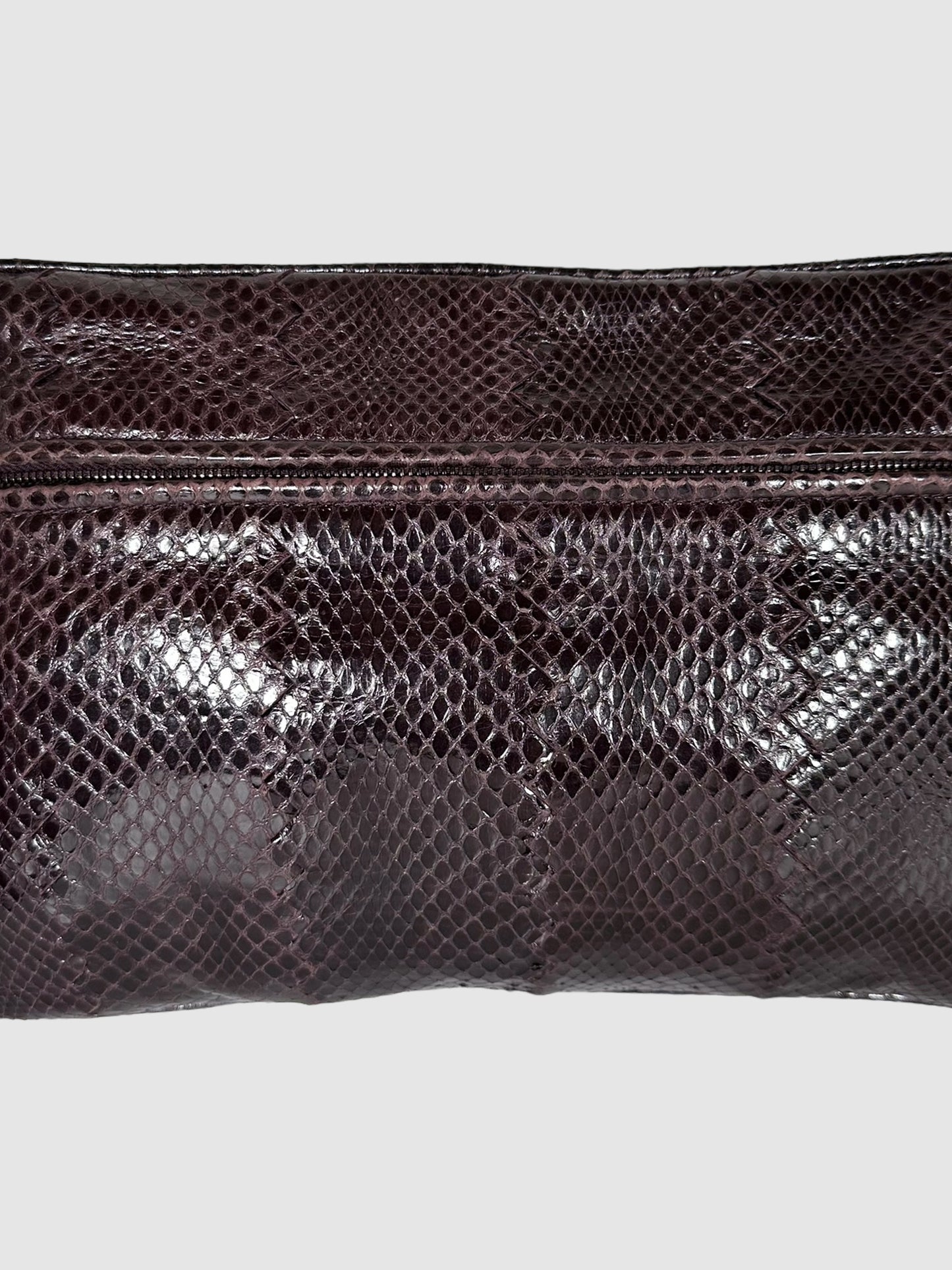 Ayers Snakeskin Flat Clutch