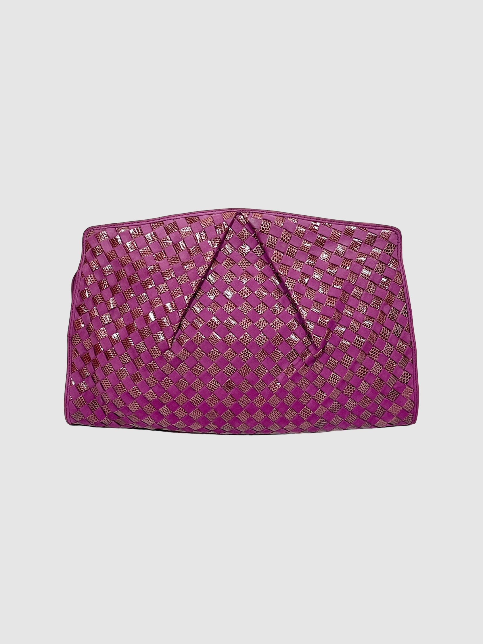 Intrecciato Woven Leather Clutch