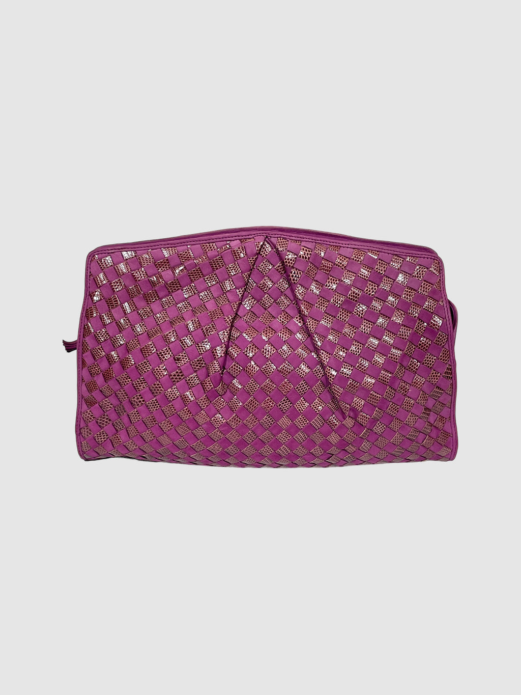 Intrecciato Woven Leather Clutch
