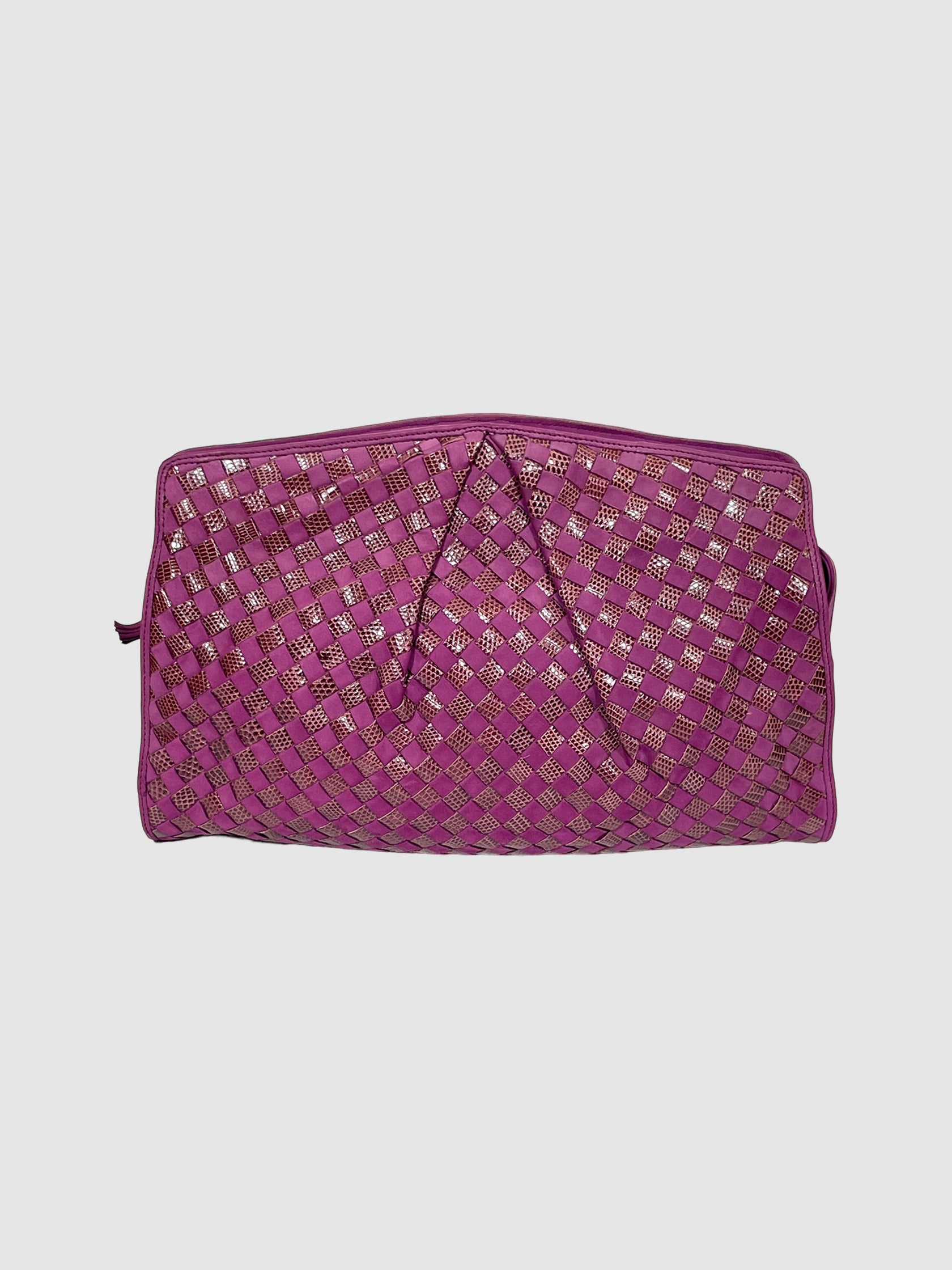 Intrecciato Woven Leather Clutch