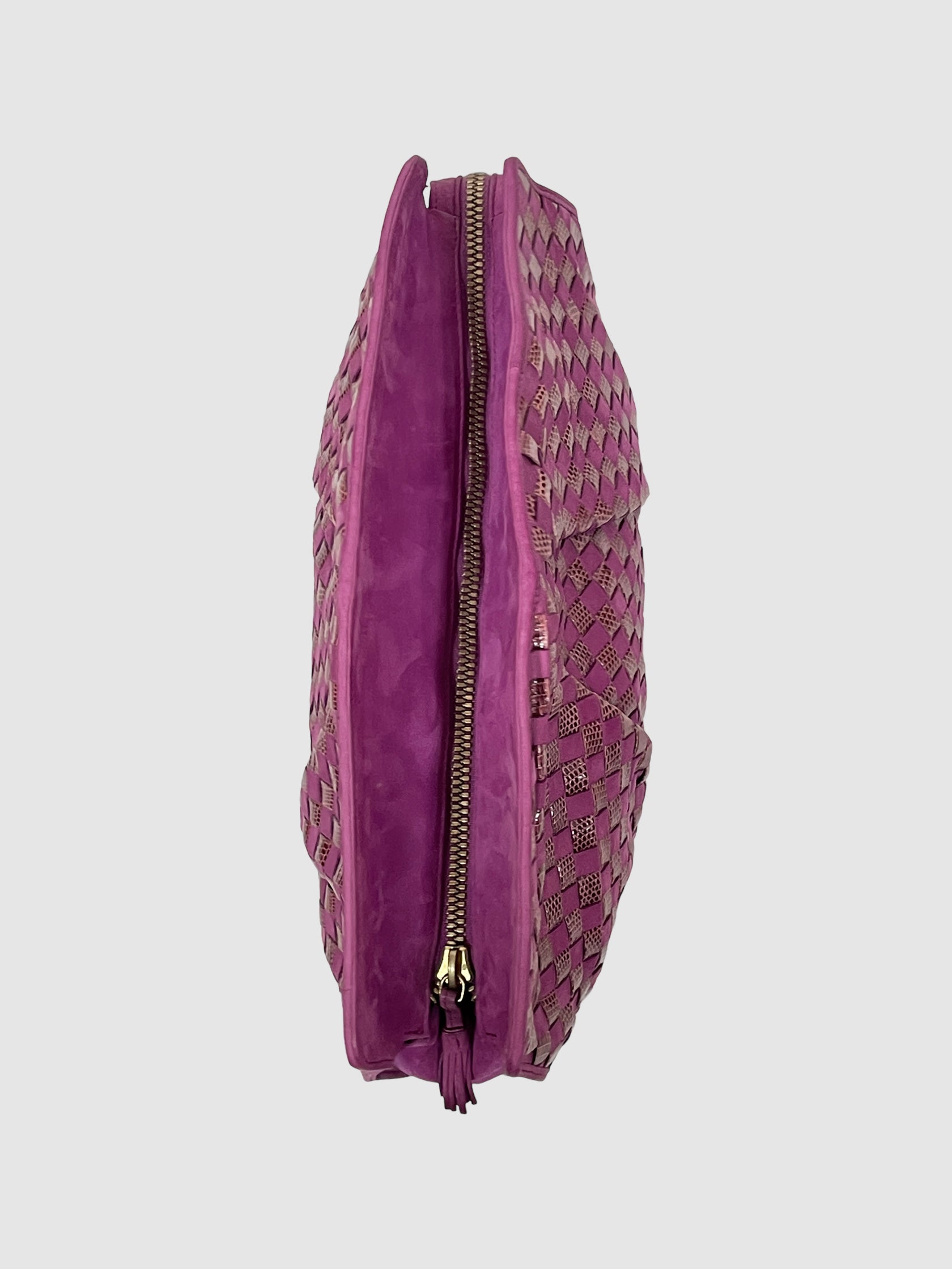 Intrecciato Woven Leather Clutch